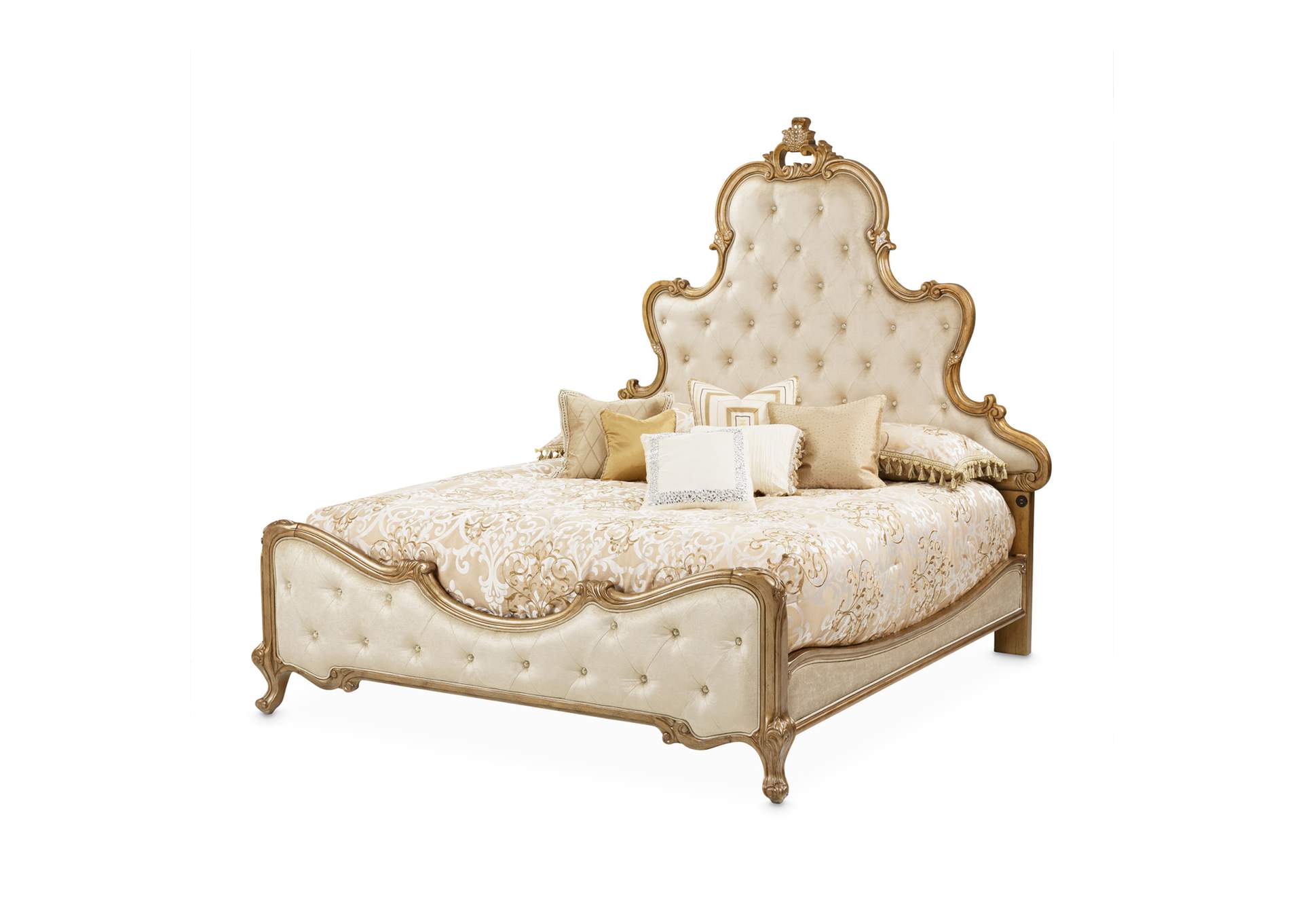 Platine de Royale California King Panel Bed - Antique Platinum image 1