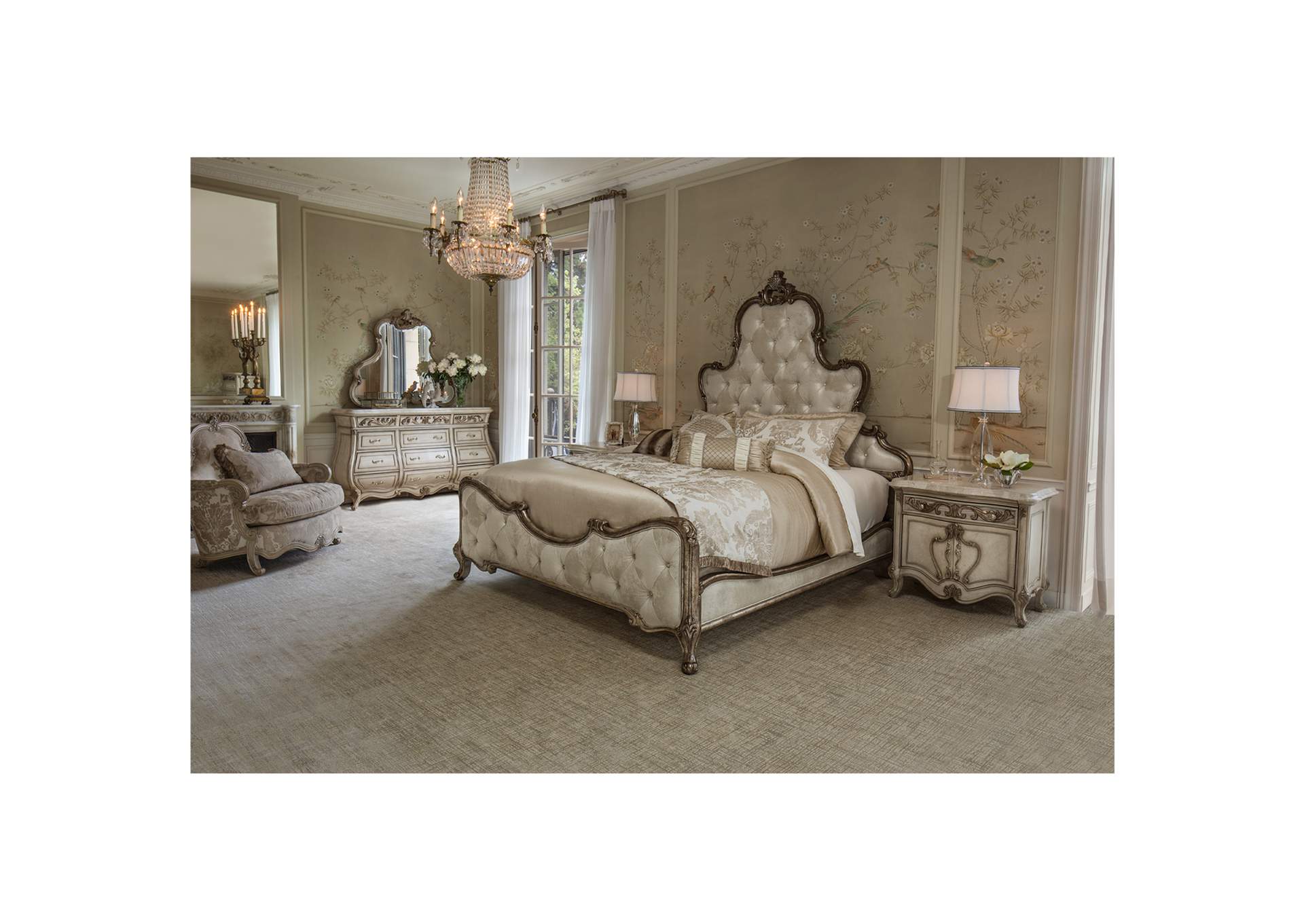 Platine de Royale California King Panel Bed - Antique Platinum image 9