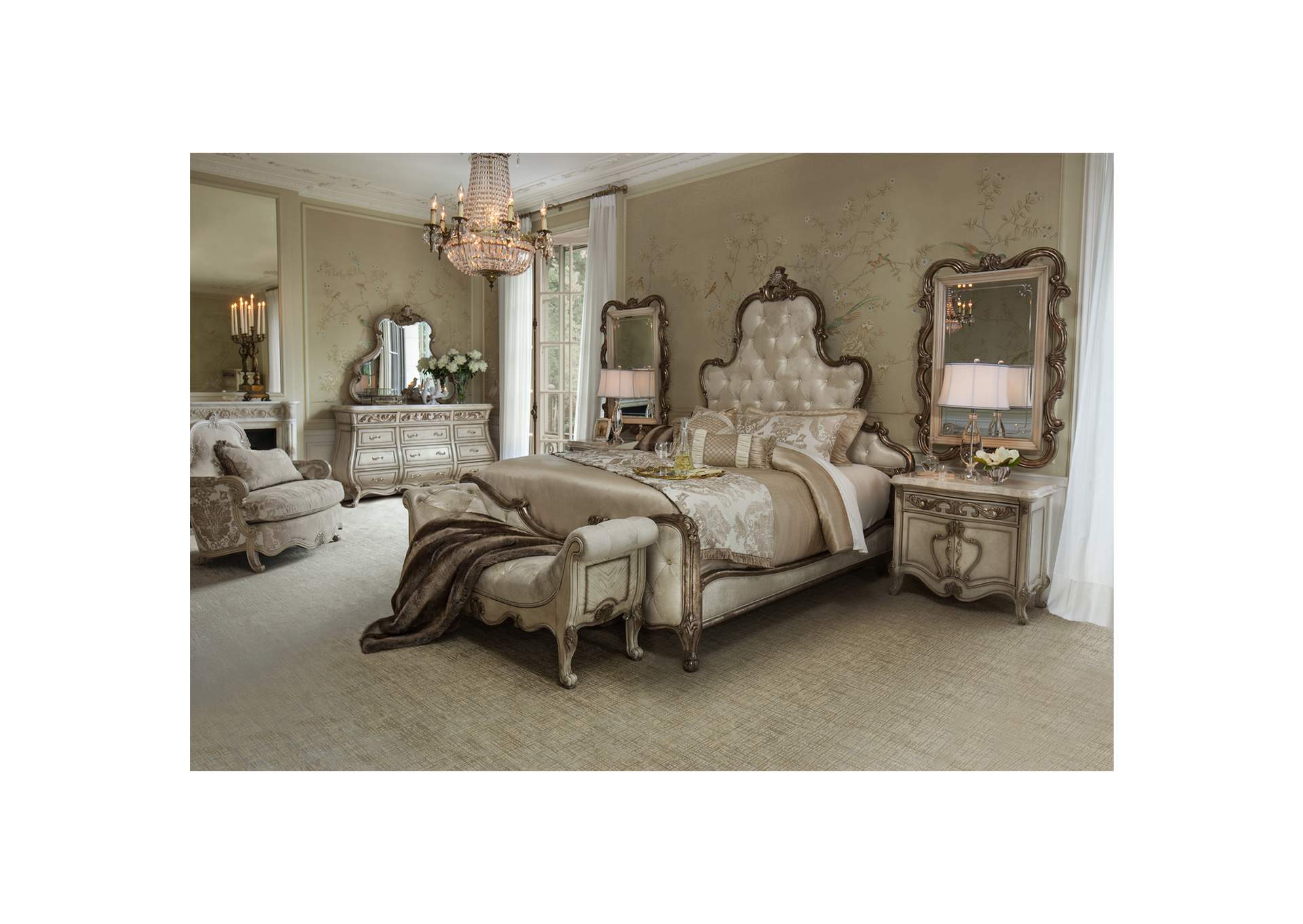 Platine de Royale California King Panel Bed - Antique Platinum image 10