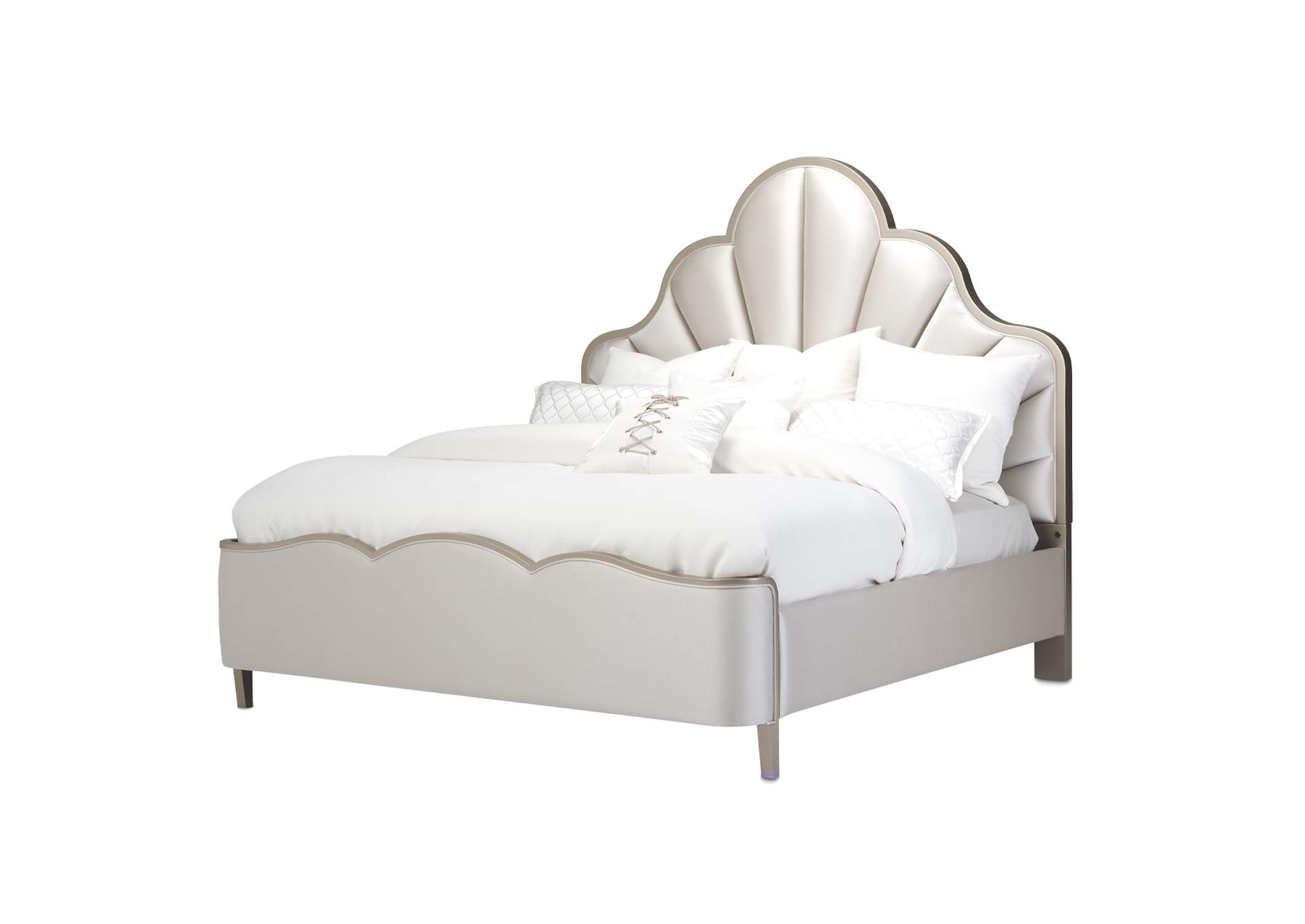 Malibu Crest California King Scalloped Panel Bed - Chardonnay image 1