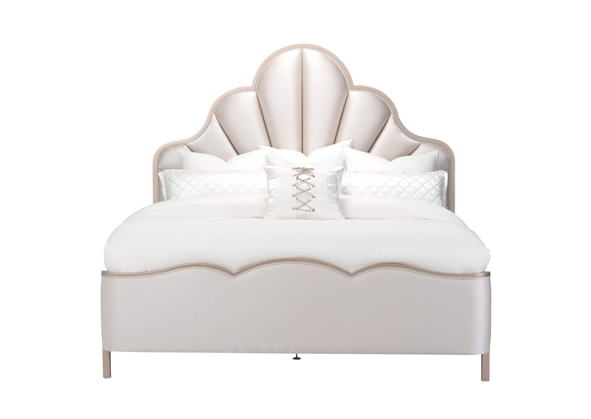 Malibu Crest California King Scalloped Panel Bed - Chardonnay image 3
