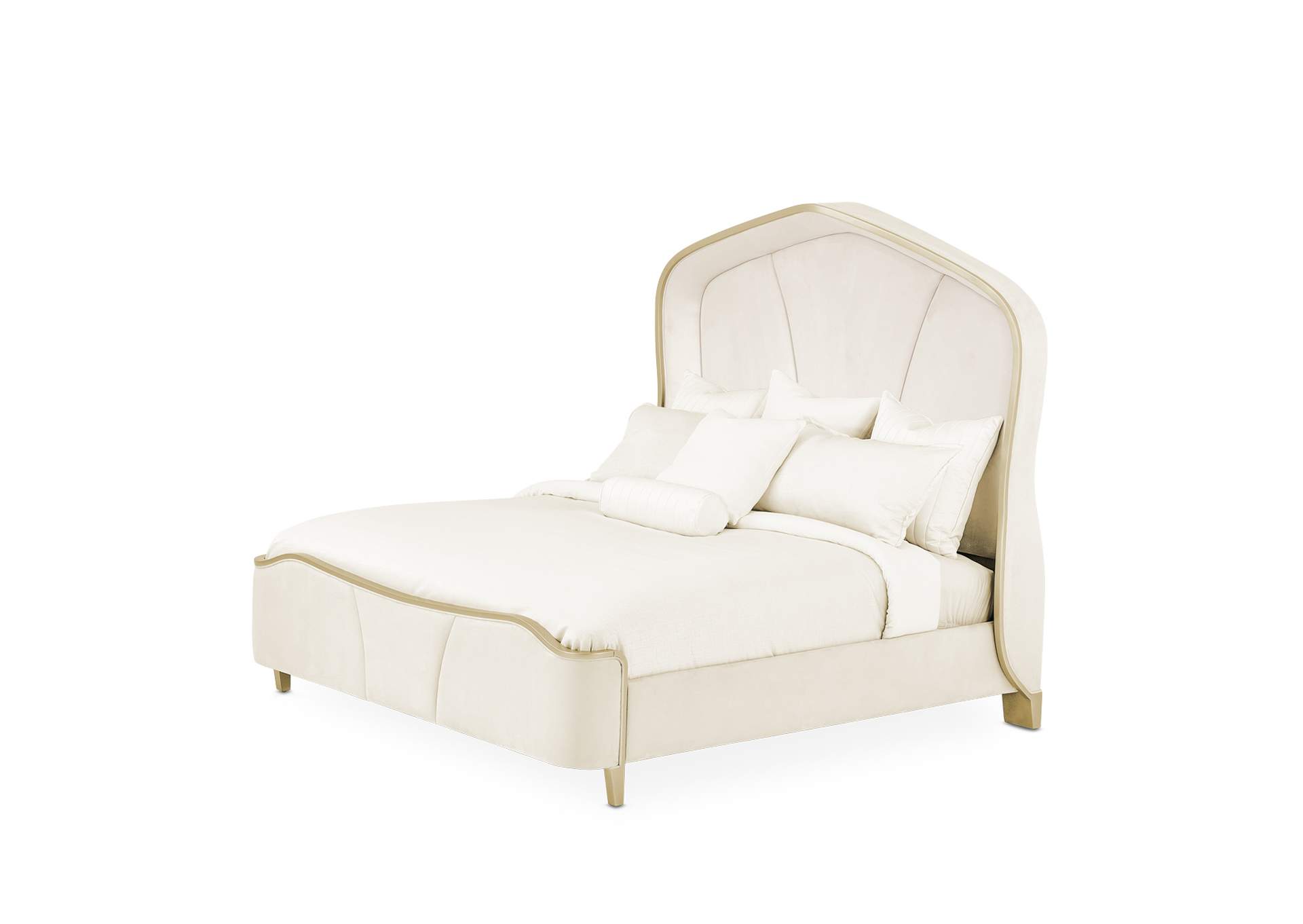 Malibu Crest California King Curved Panel Bed - Chardonnay image 1