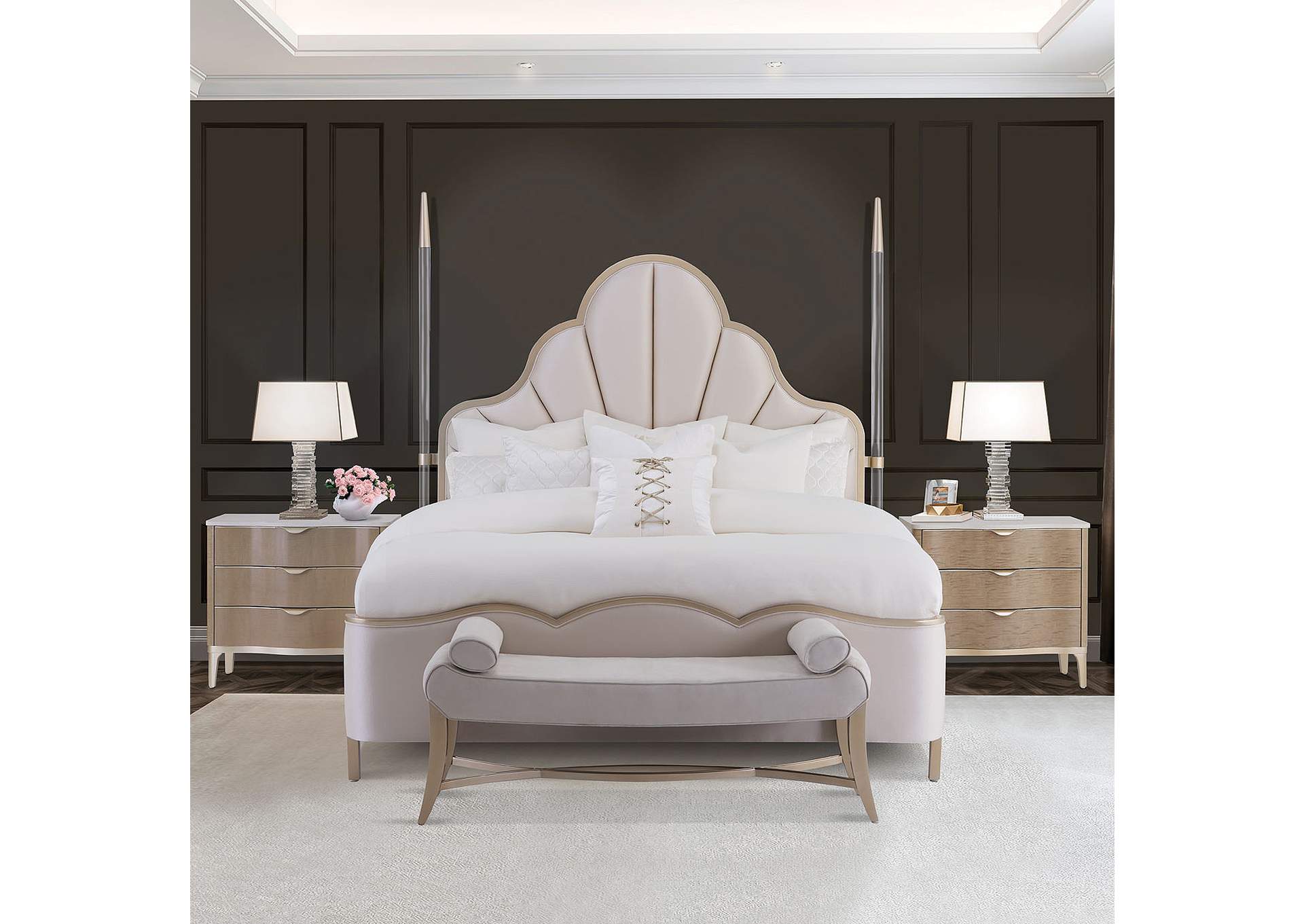 Malibu Crest Three-Drawer Nightstand - Blush image 9