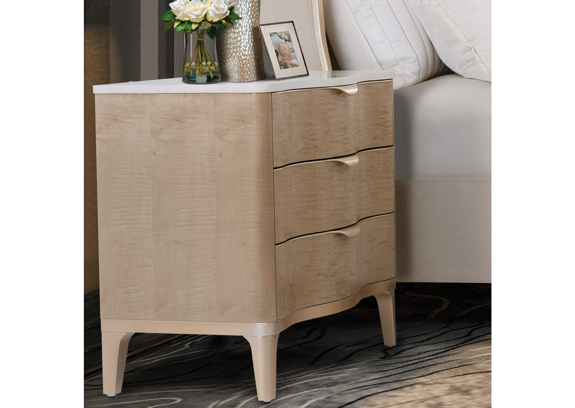 Malibu Crest Three-Drawer Nightstand - Blush image 4