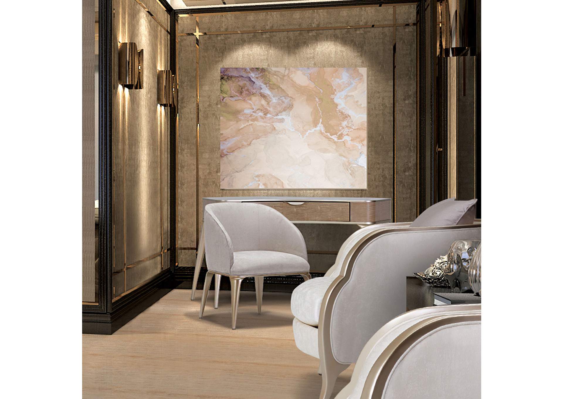 Malibu Crest Vanity and Writing Desk - Blush image 10