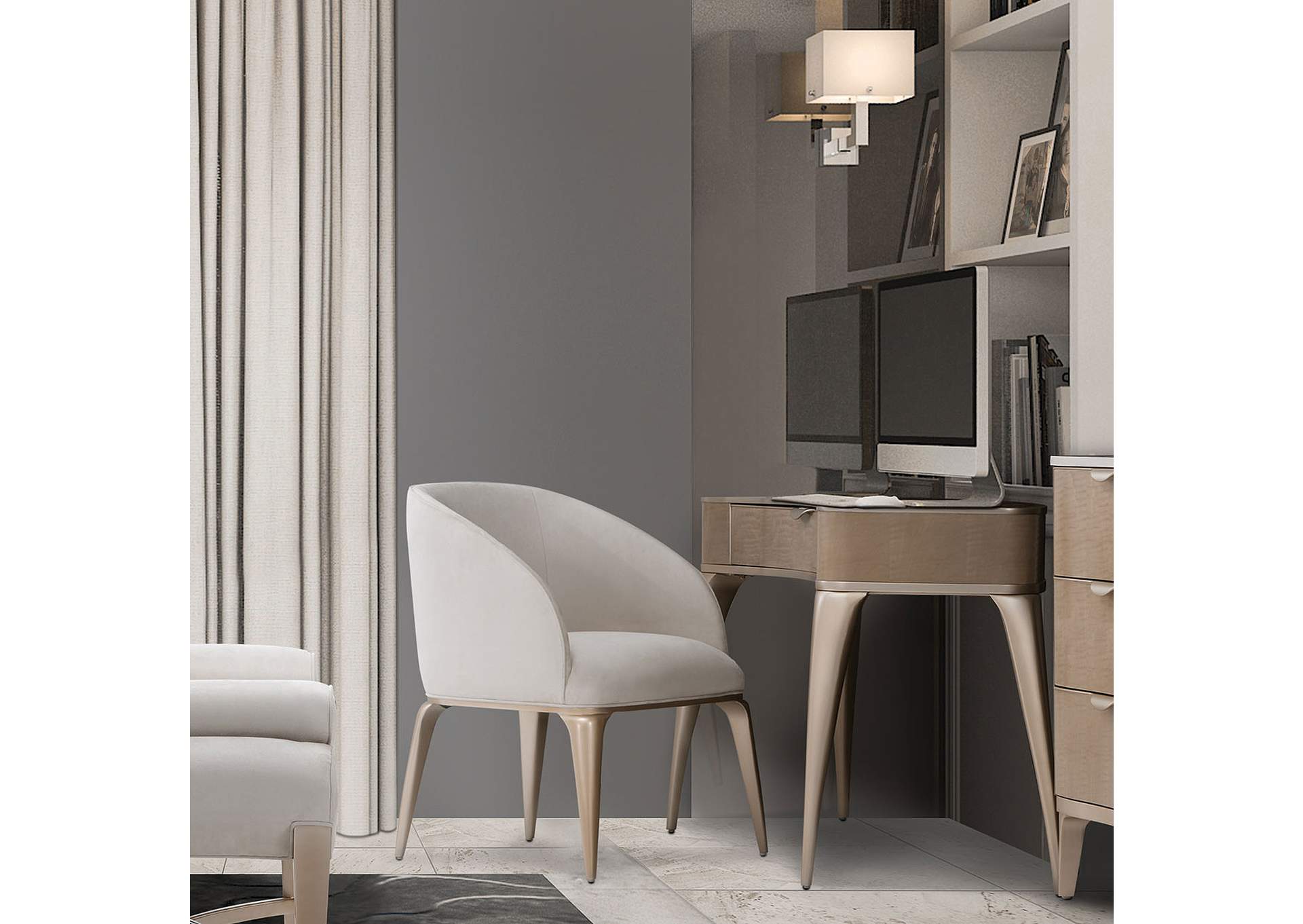 Malibu Crest Vanity and Writing Desk - Blush image 4