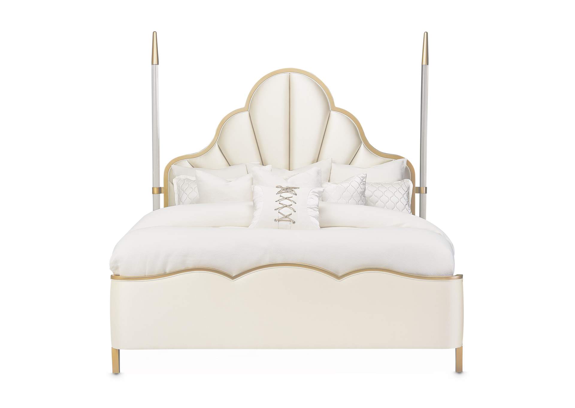 Malibu Crest California King Scalloped Poster Bed - Chardonnay image 3