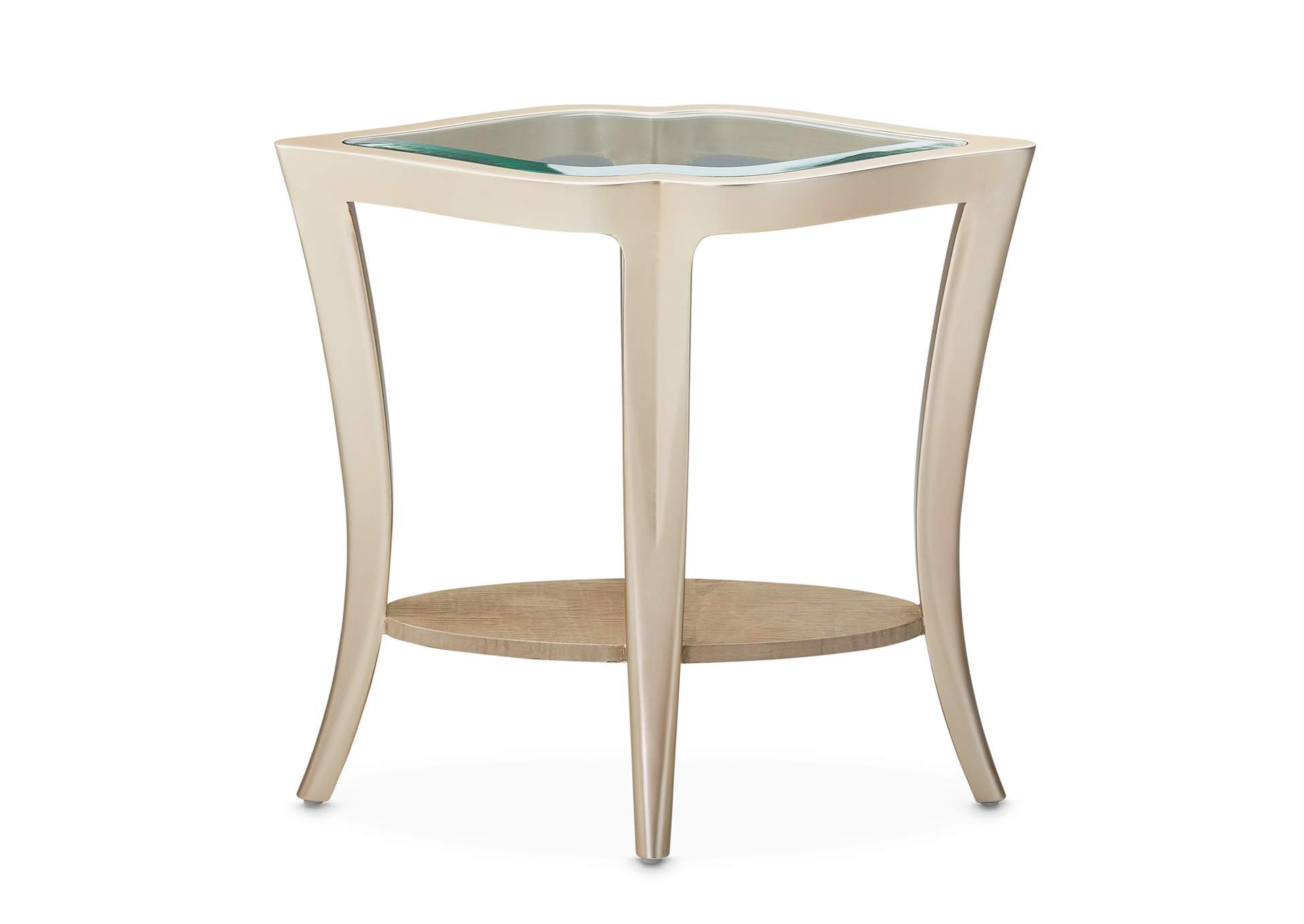 Malibu Crest End Table with Glass Top - Chardonnay image 5