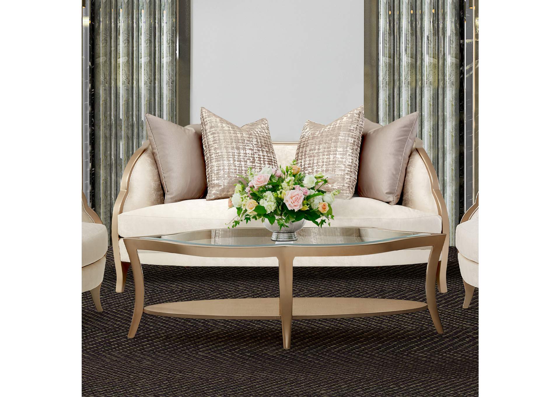 Malibu Crest Loveseat - Cloud White and Chardonnay image 17
