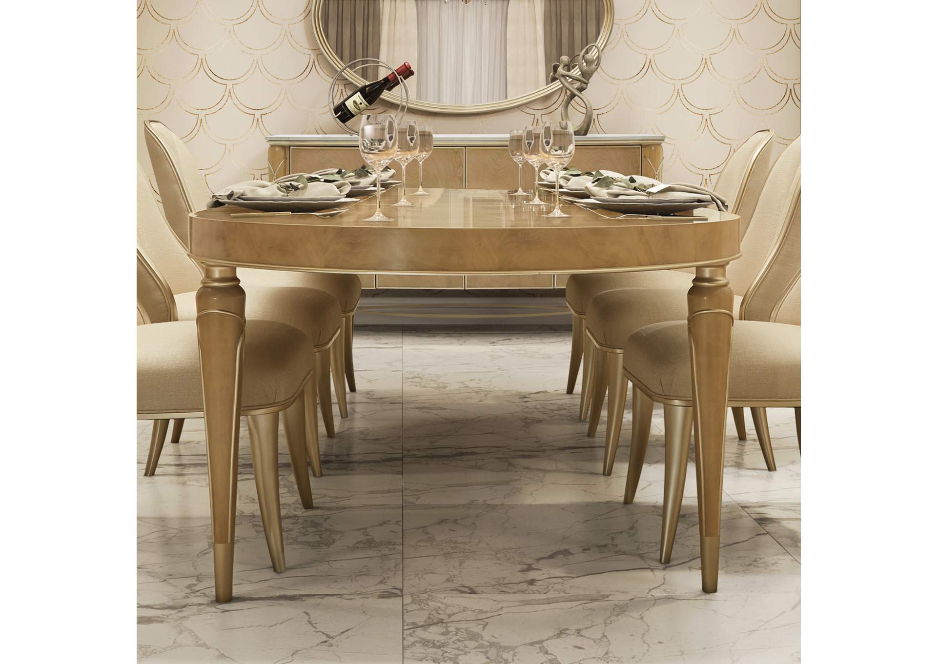 Villa Cherie Oval Dining Table - Caramel image 8