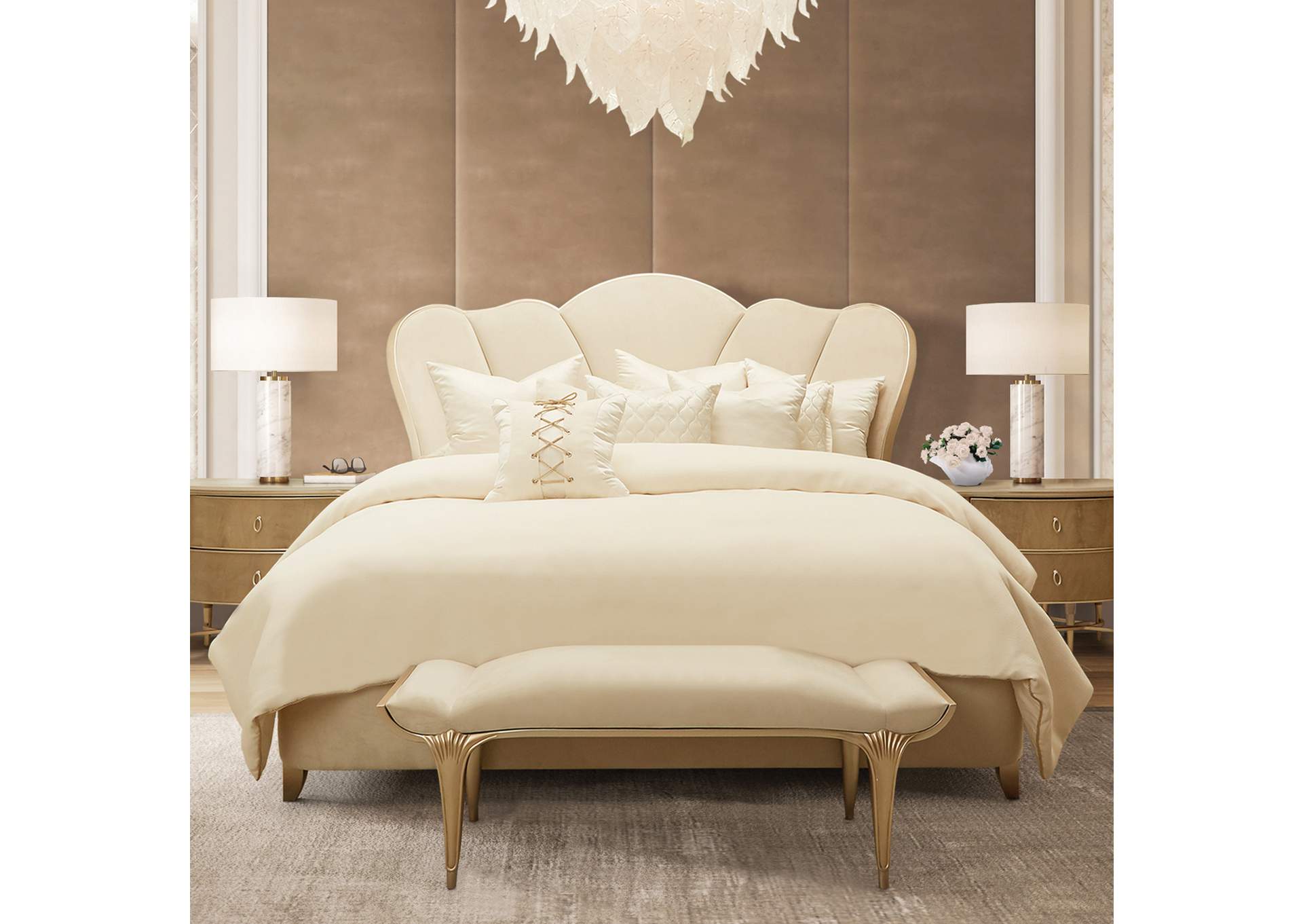 Villa Cherie California King Channel Tufted Bed - Caramel image 8