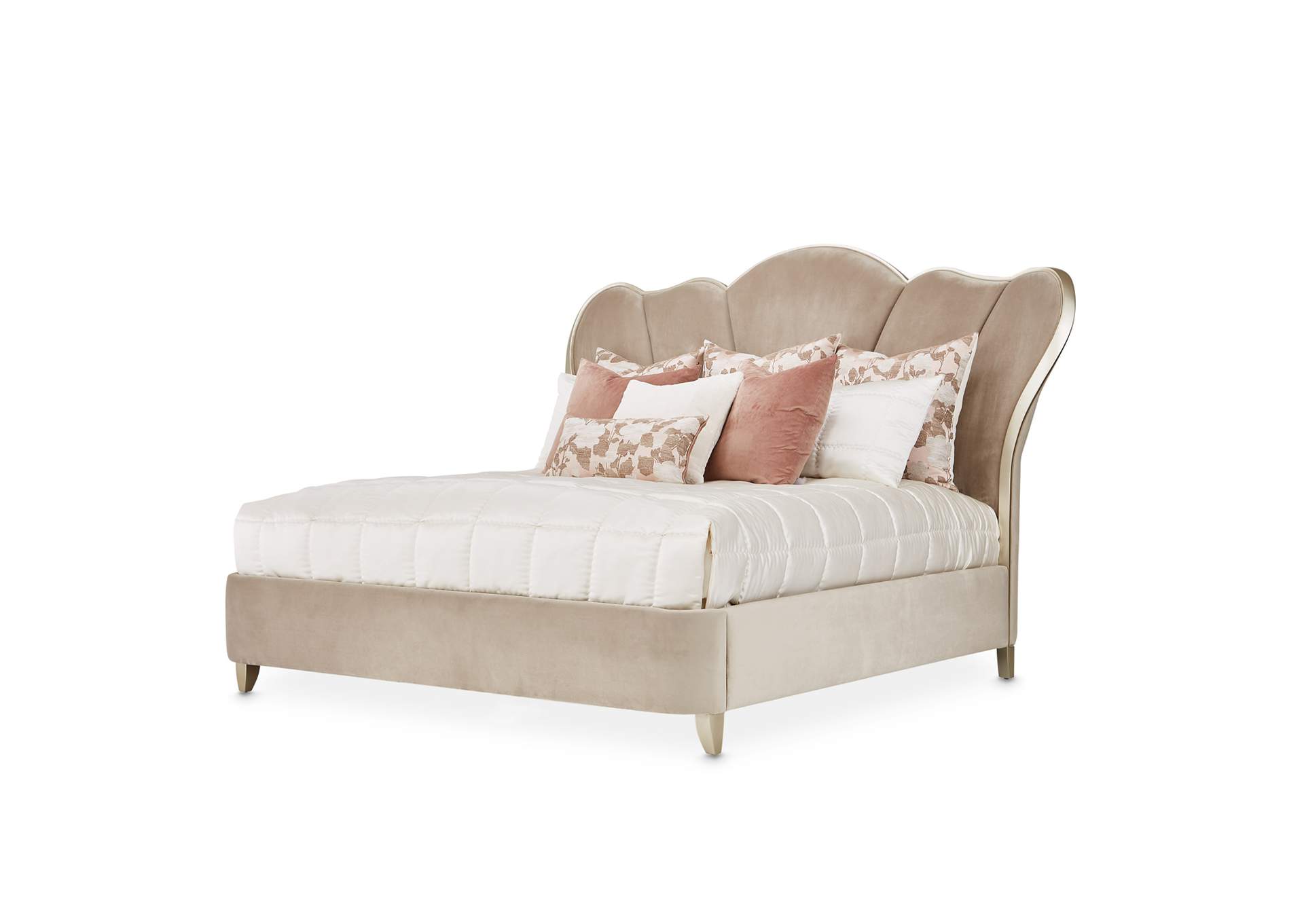 Villa cherie California King Channel Tufted Bed - Hazelnut