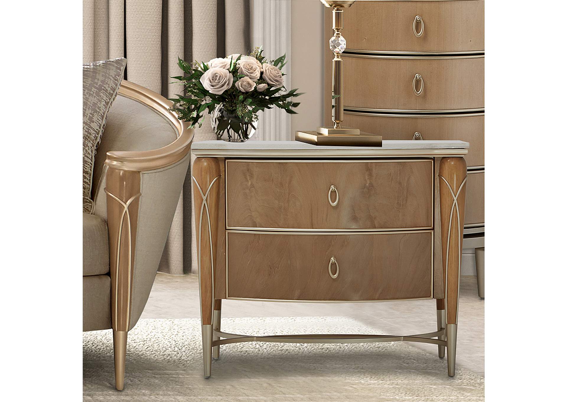 Villa Cherie Nightstand - Caramel image 4