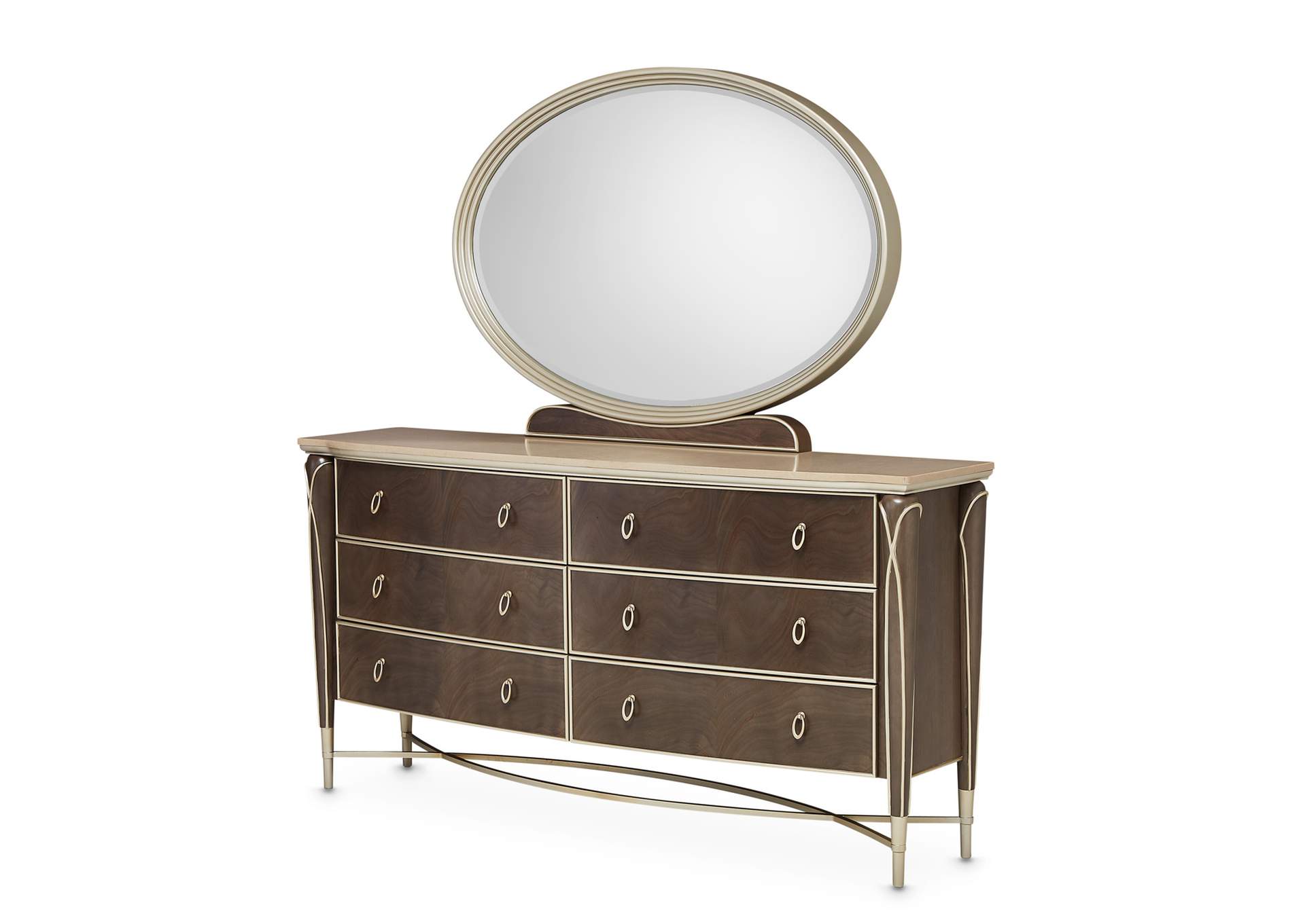Villa cherie Dresser and Mirror - Hazelnut image 1