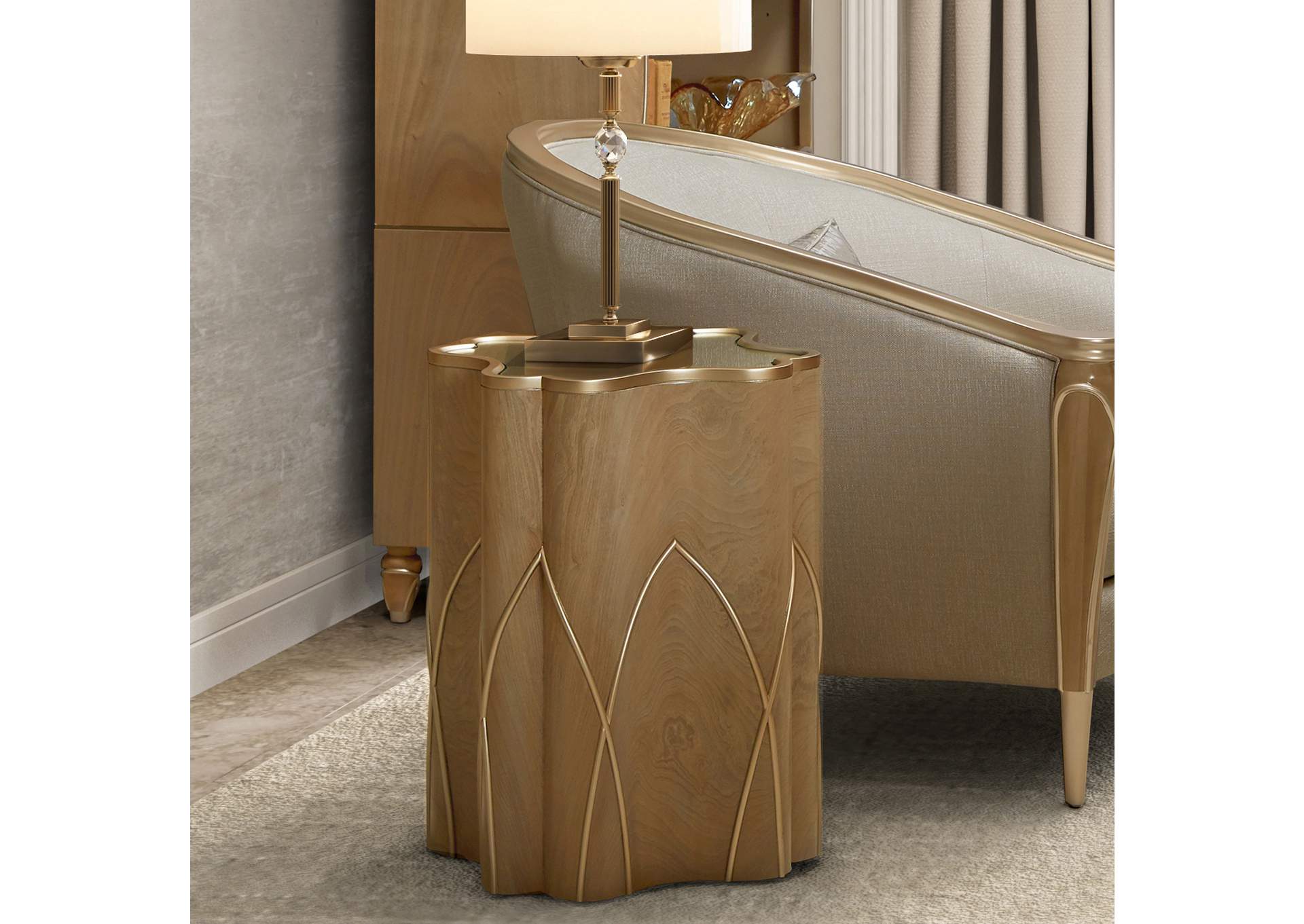 Villa Cherie Chairside Table - Caramel image 6