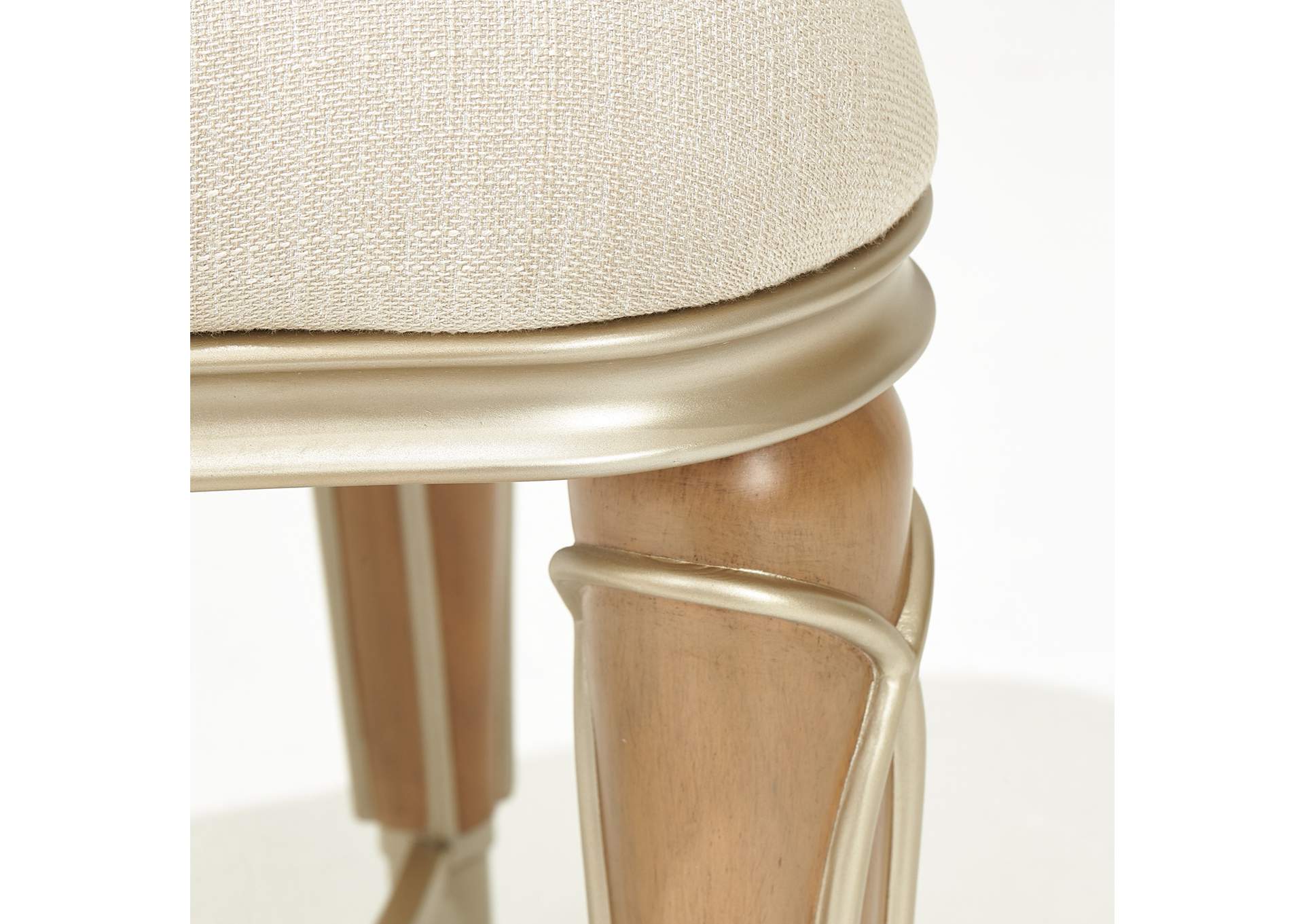 Villa Cherie Ottoman - Pearl and Caramel