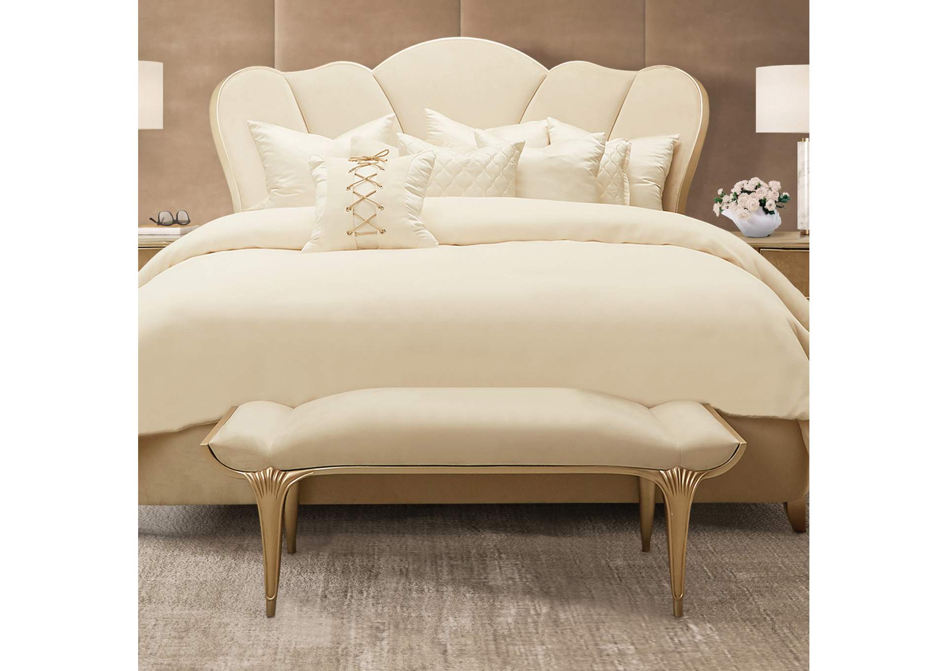 Villa Cherie Bed Bench - Caramel image 6