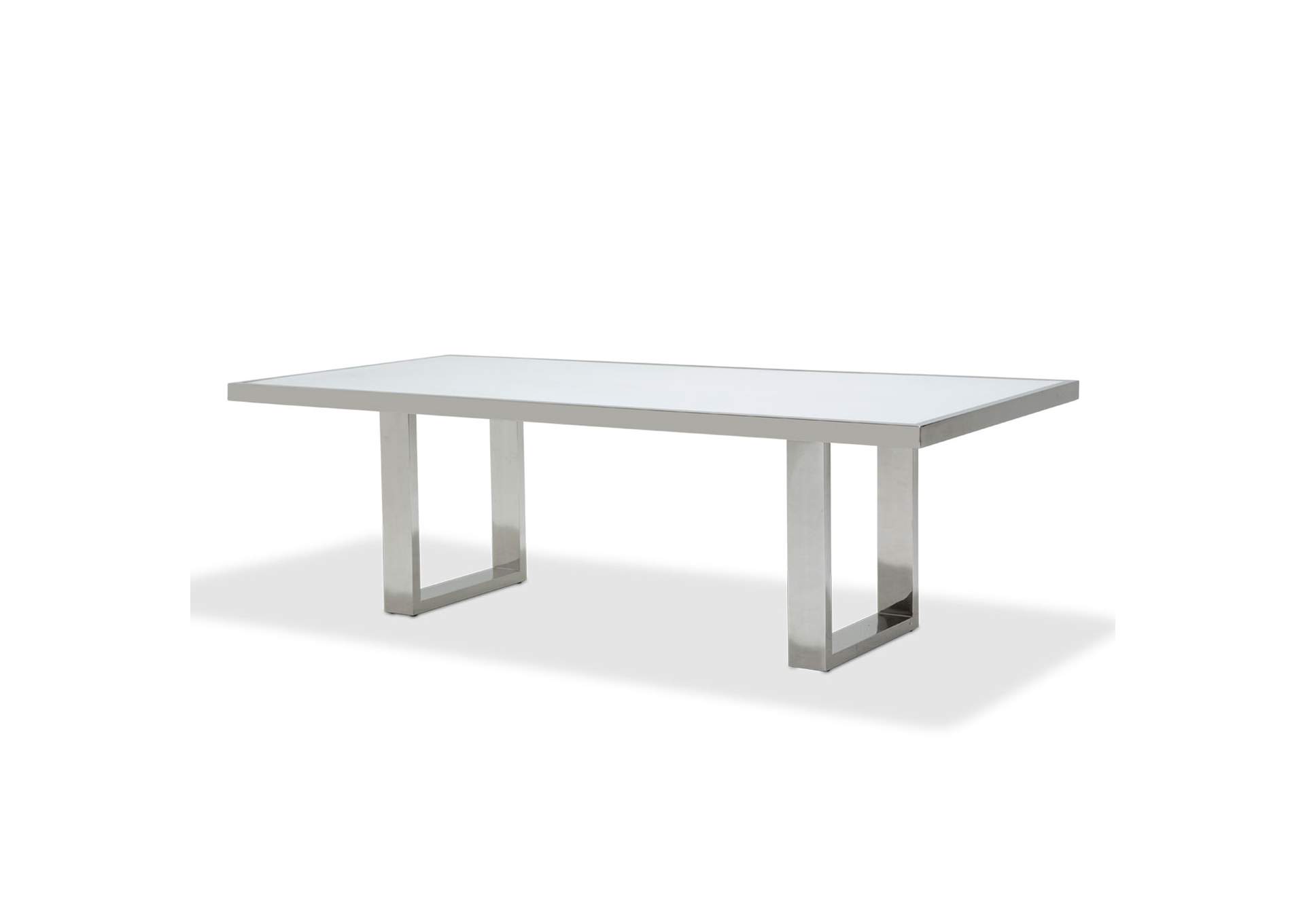 State St. Rectangular Dining Table - Glossy White image 4