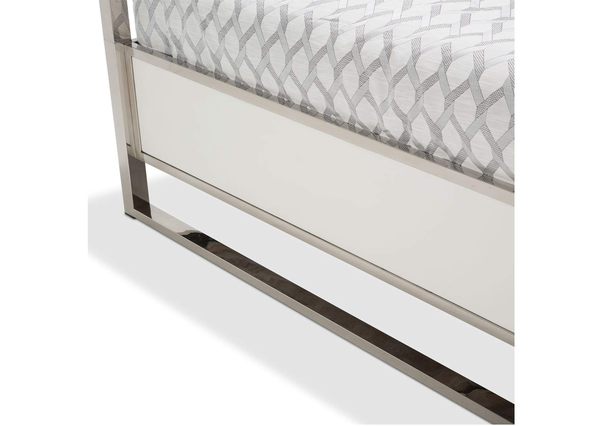 State St. California King Canopy Bed - Satin White image 7
