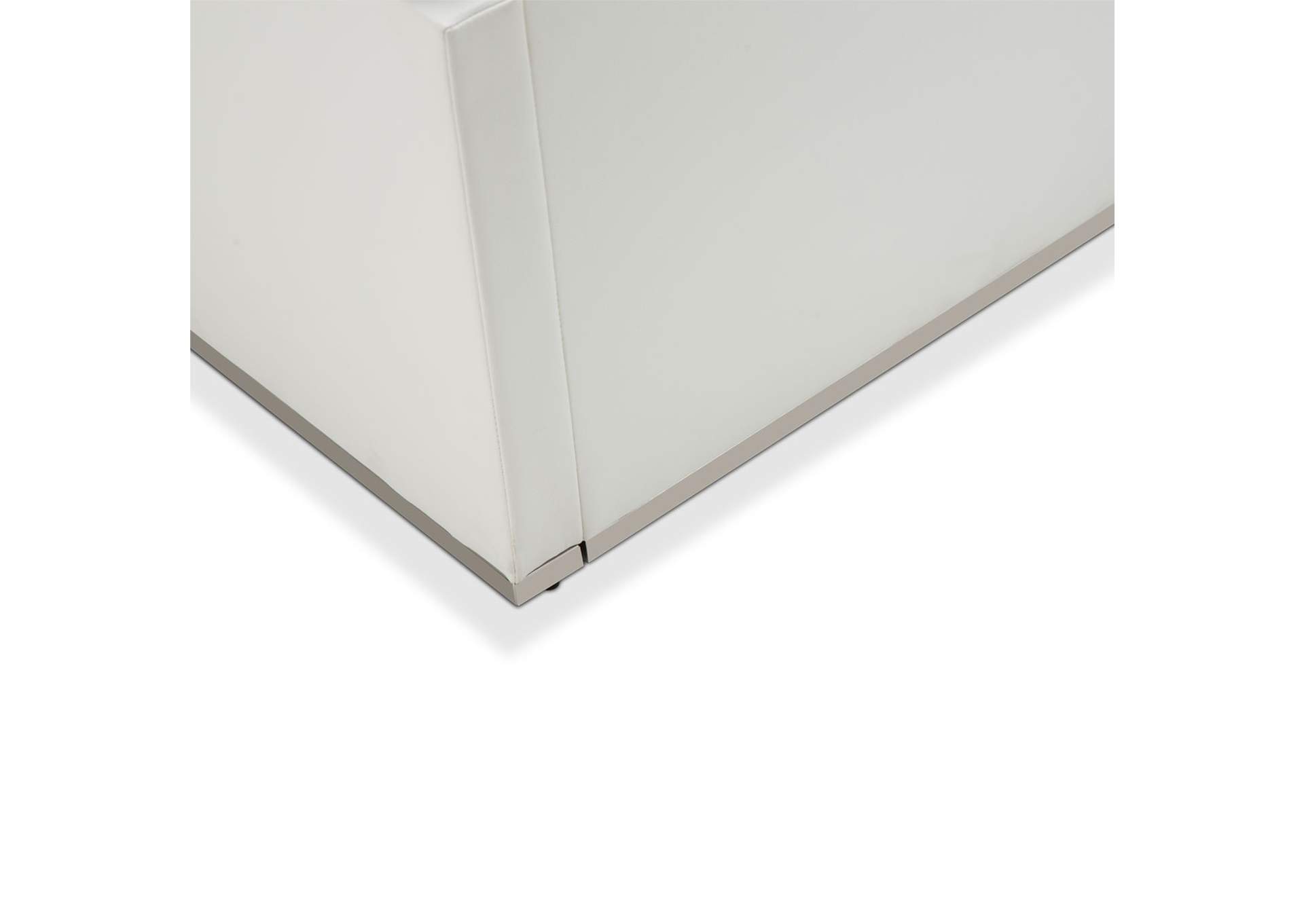 State St. California King Upholstered Panel Bed - Satin White image 5