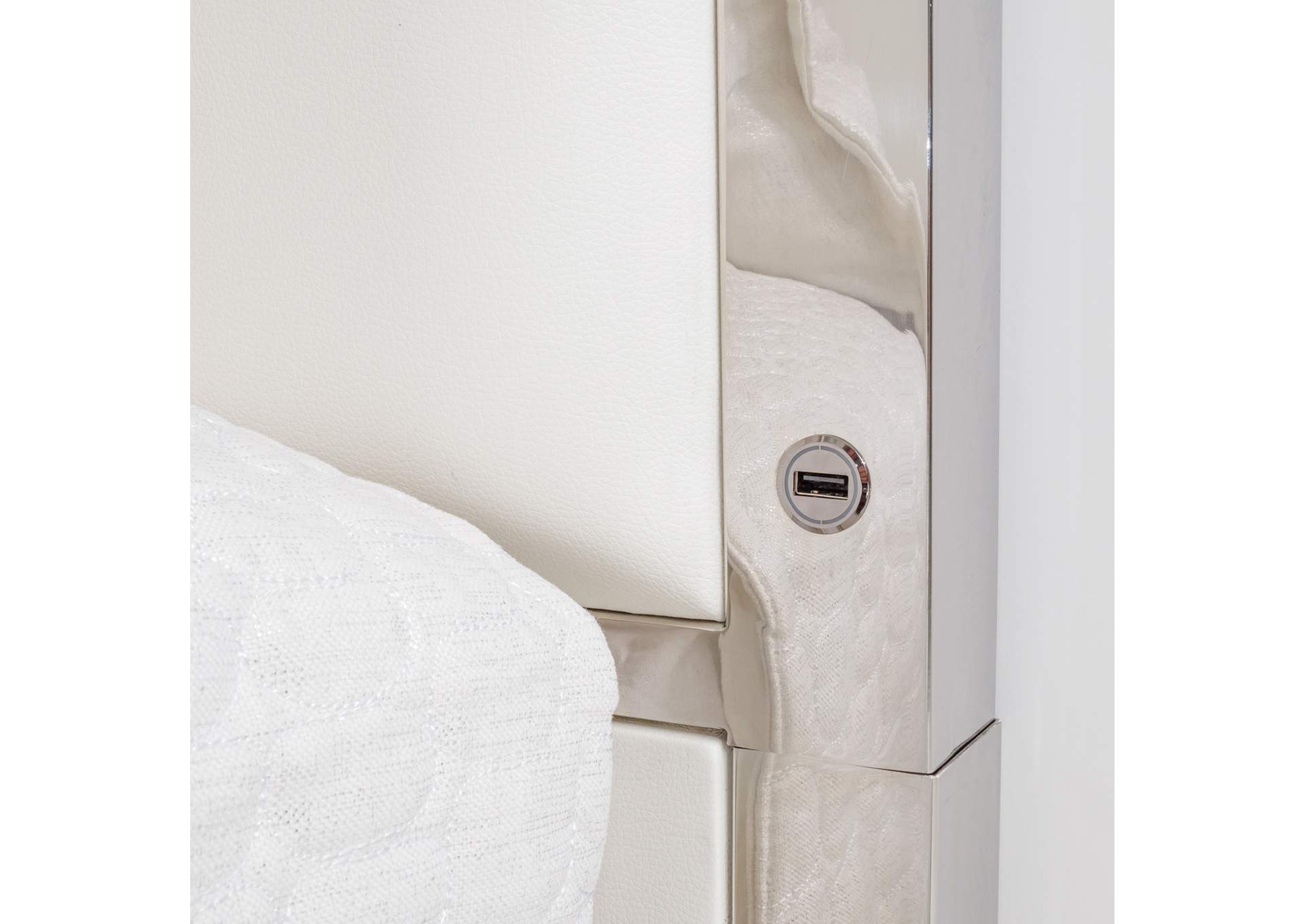 State Street Eastern King Short Panel Bed - Satin White