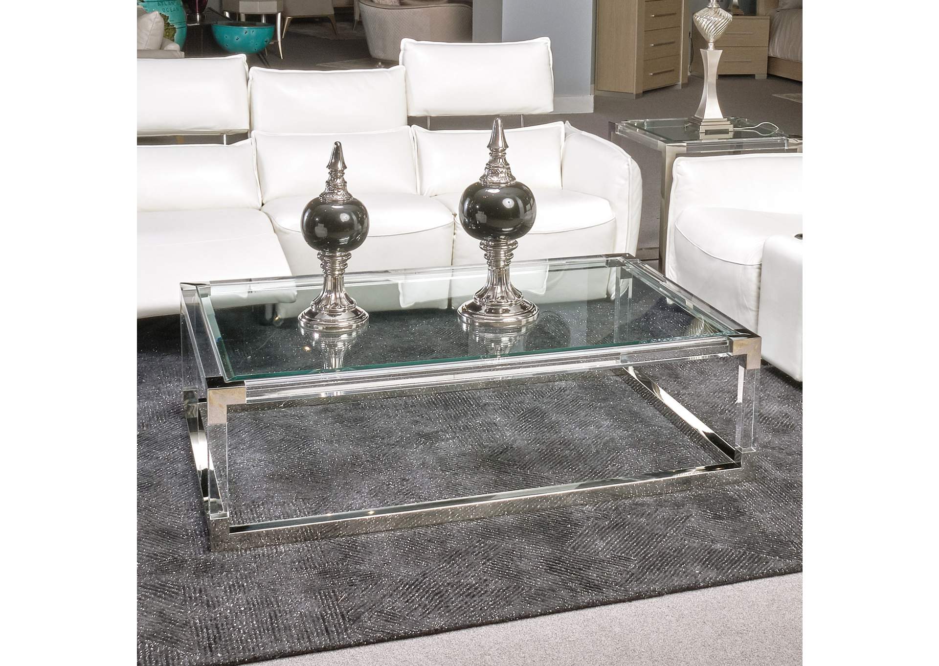 State St. Rectangular Cocktail Table - Stainless Steel image 9