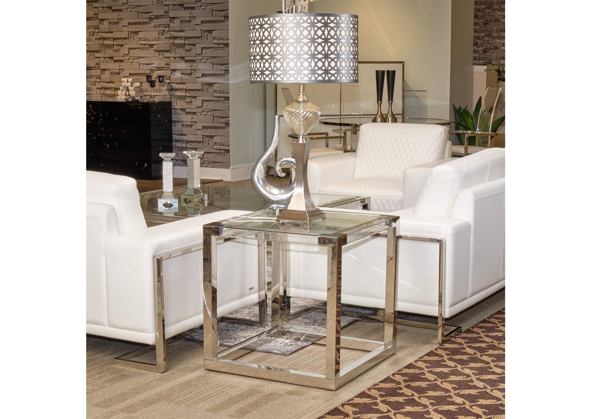 State St. Square End Table - Stainless Steel image 8