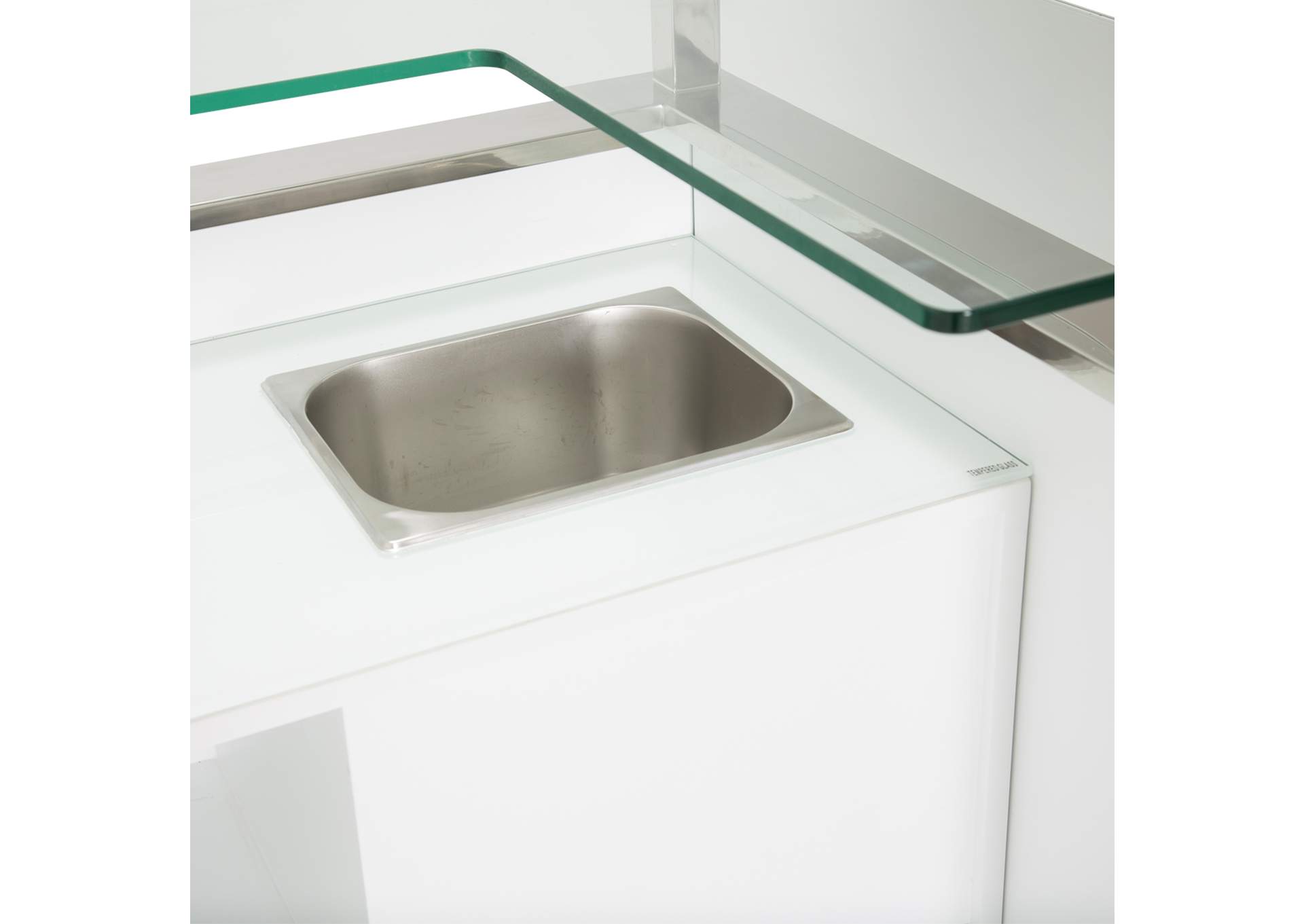 State St. Bar with Glass Top - Glossy White image 3