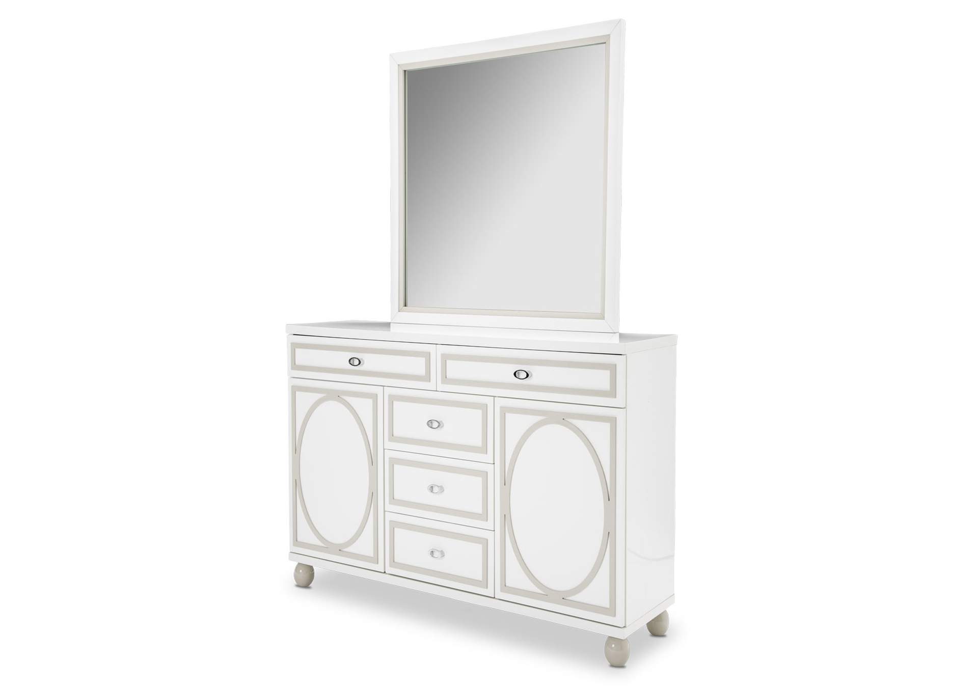 Sky Tower Dresser with Mirror - Cloud White image 1