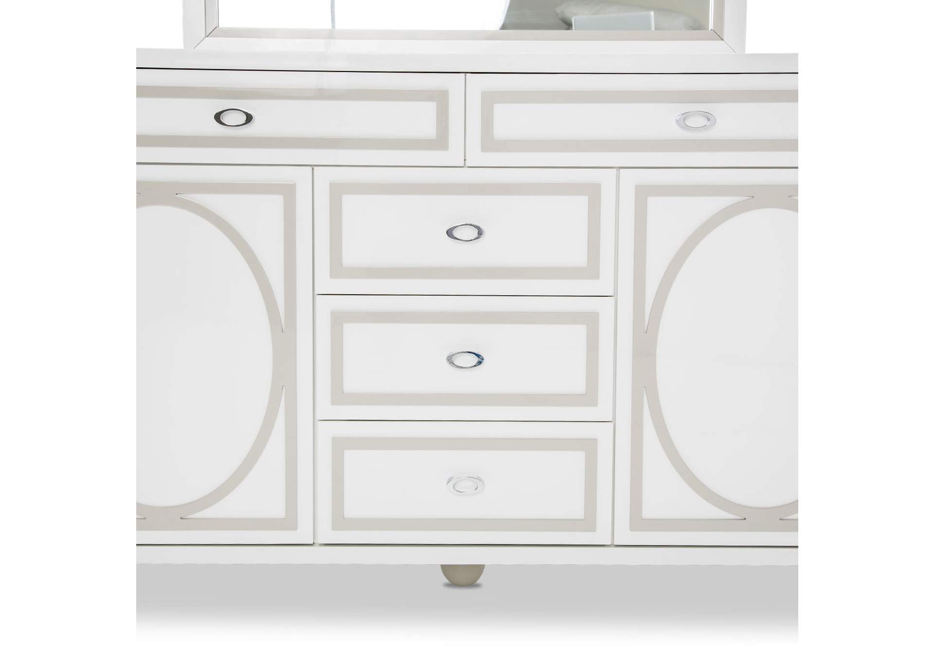 Sky Tower Dresser with Mirror - Cloud White image 4