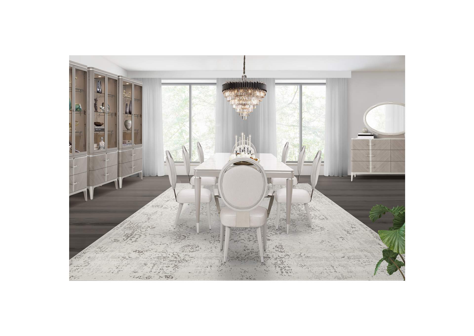 Lanterna Rectangular Dining Table - Silver Mist image 9