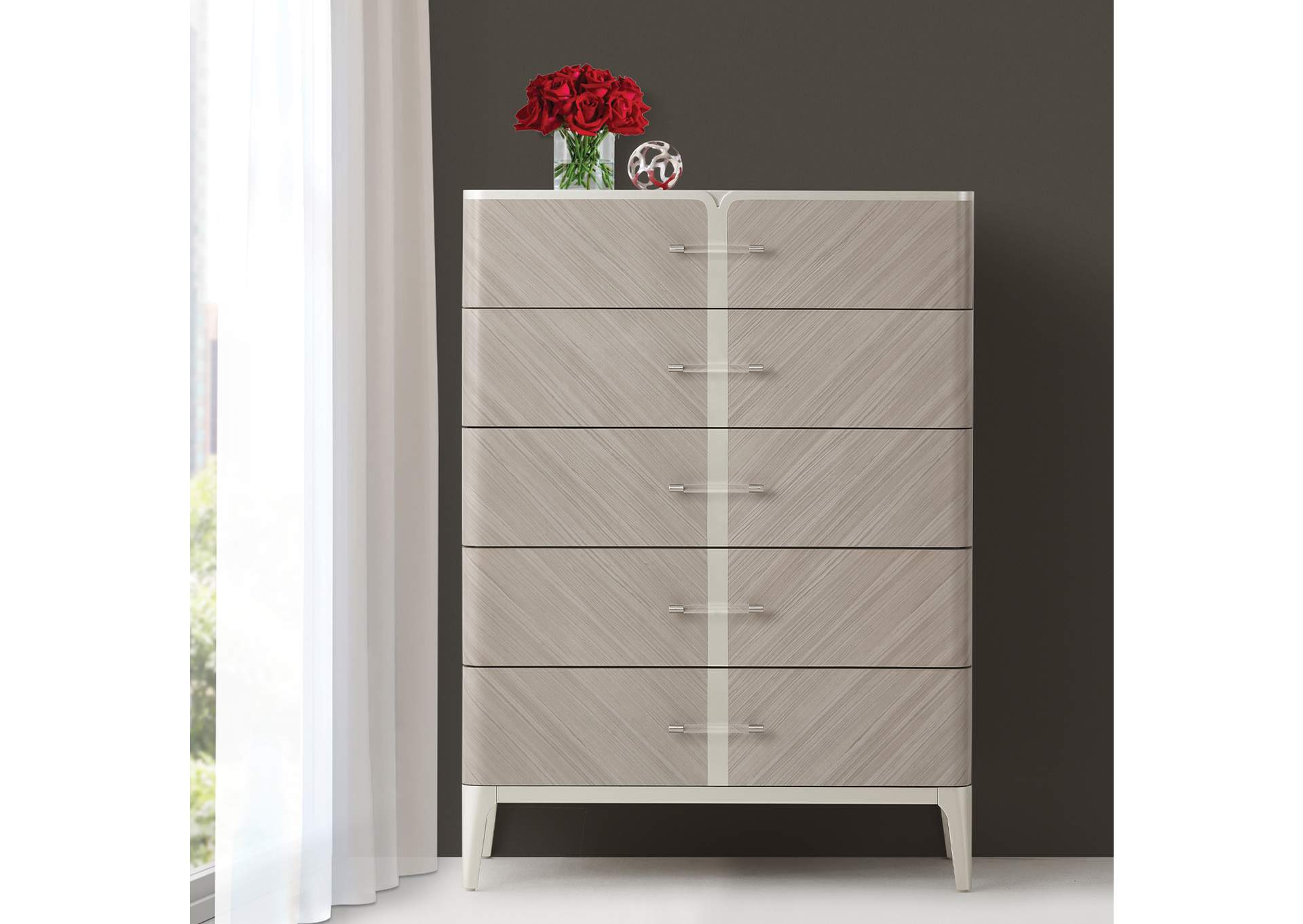 Lanterna Highboy Chest - Silver Mist image 4