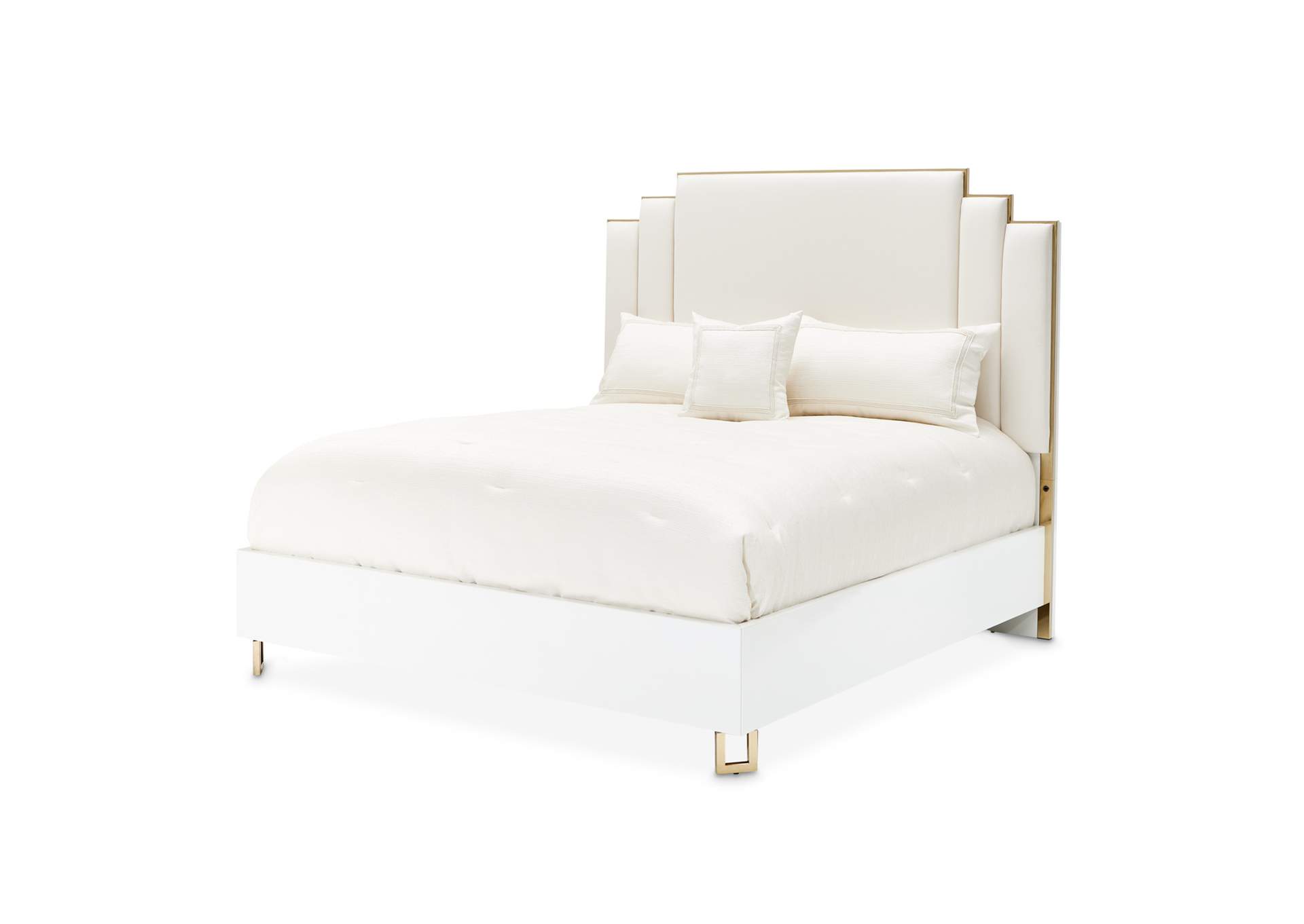 Palm Gate Queen Upholstered Bed - Cloud White image 1