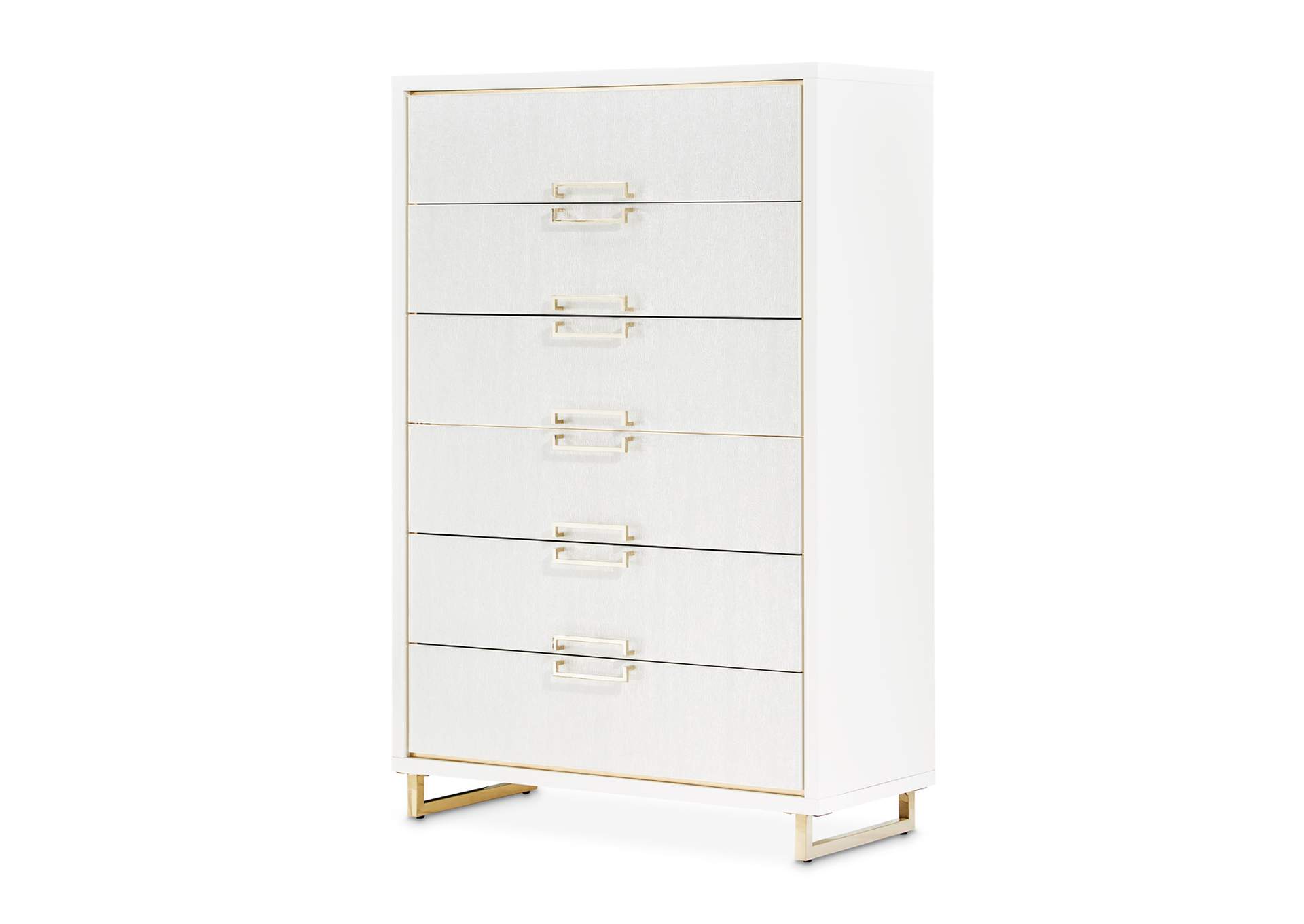 Palm Gate 6-Drawer Chest - Cloud White