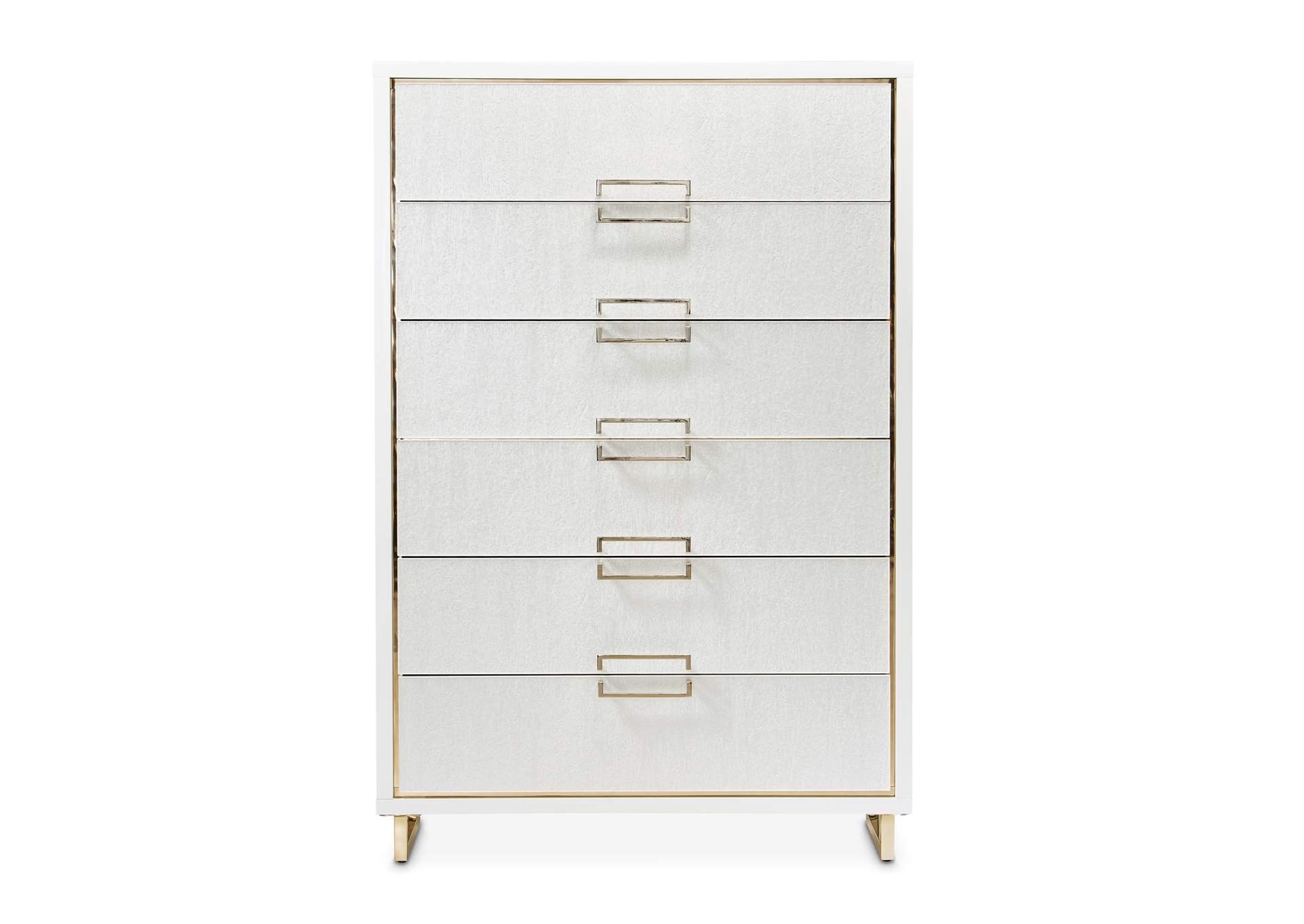 Palm Gate 6-Drawer Chest - Cloud White image 3
