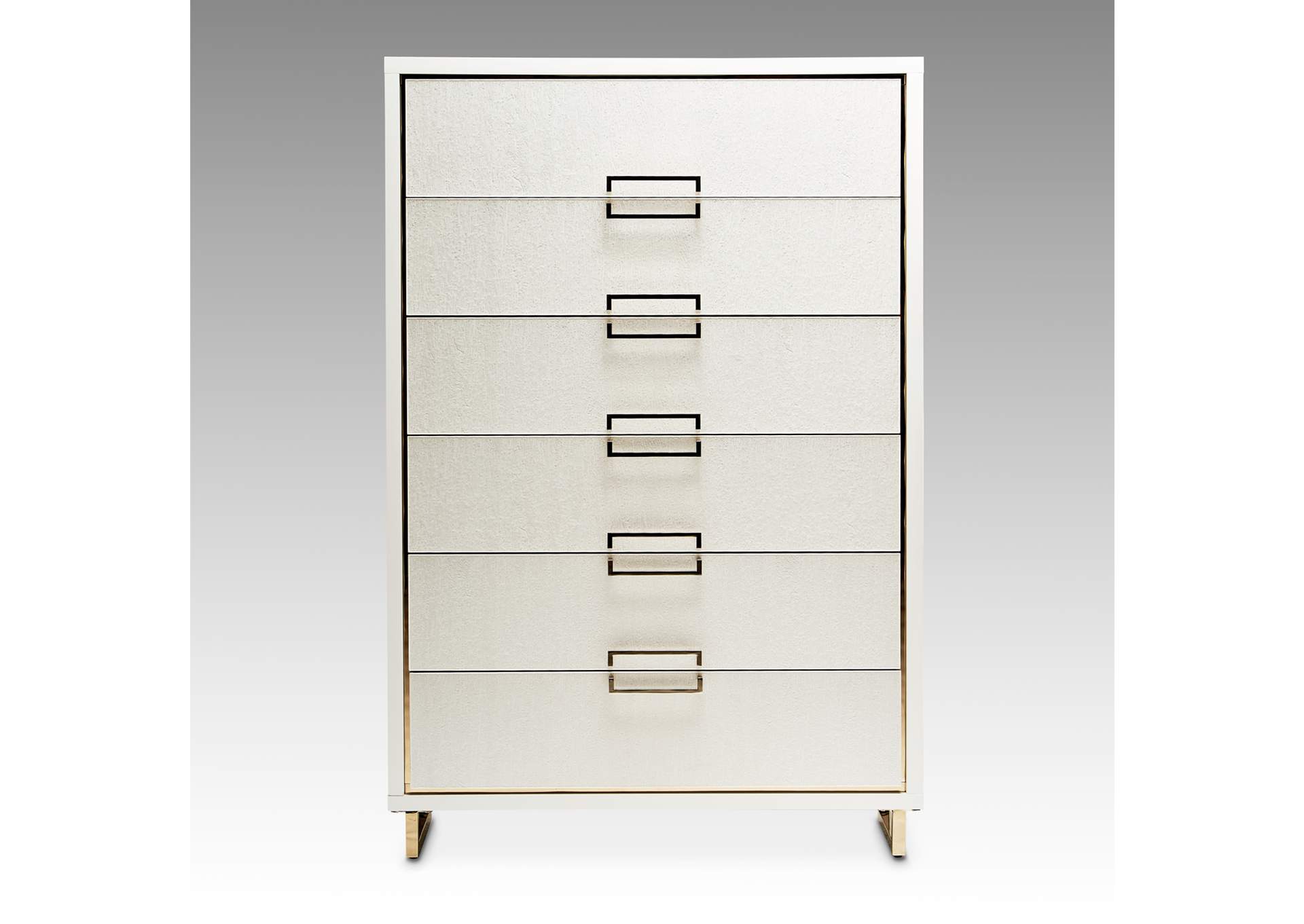 Palm Gate 6-Drawer Chest - Cloud White image 11