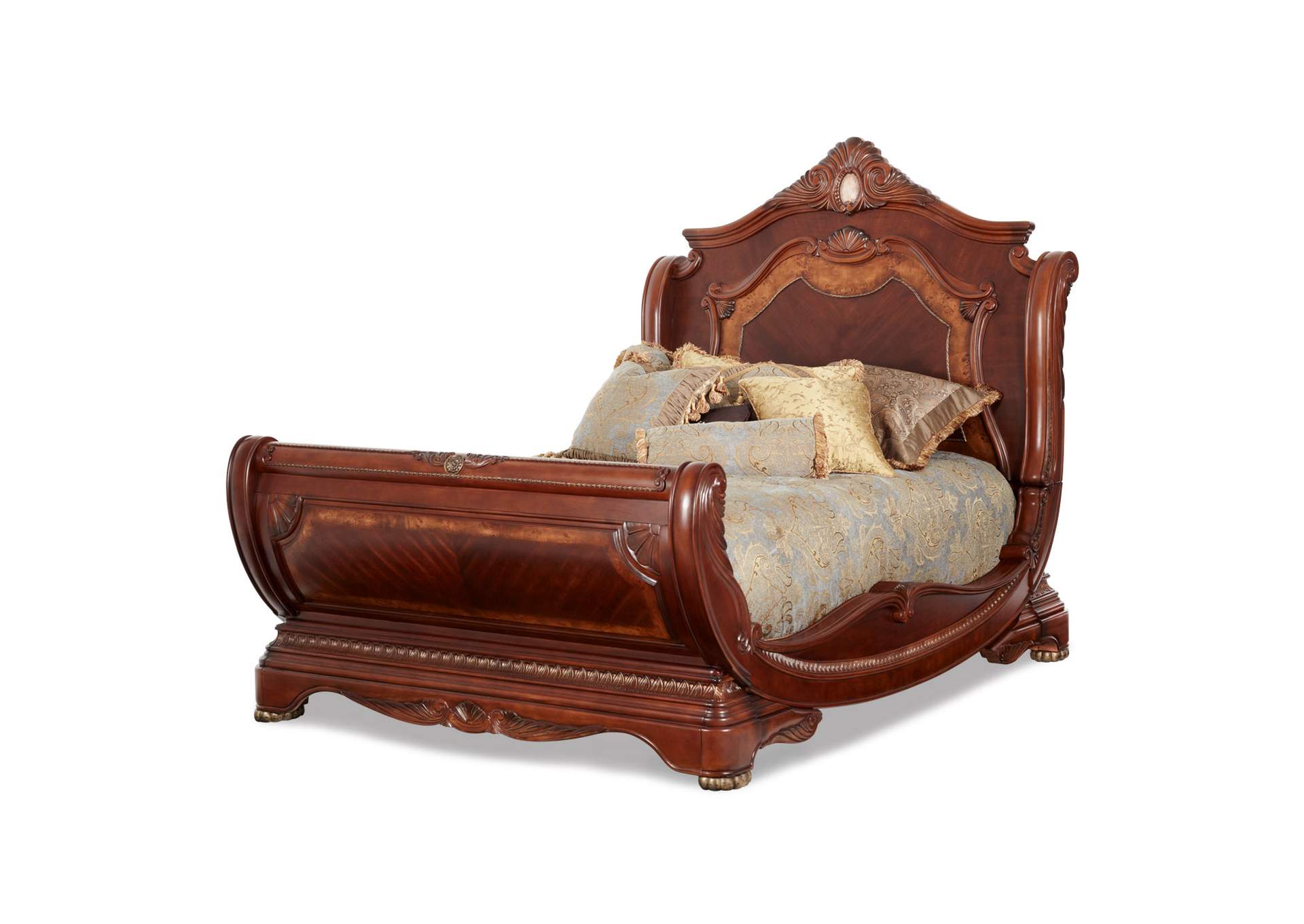 Cortina California King Sleigh Bed - Honey Walnut image 1