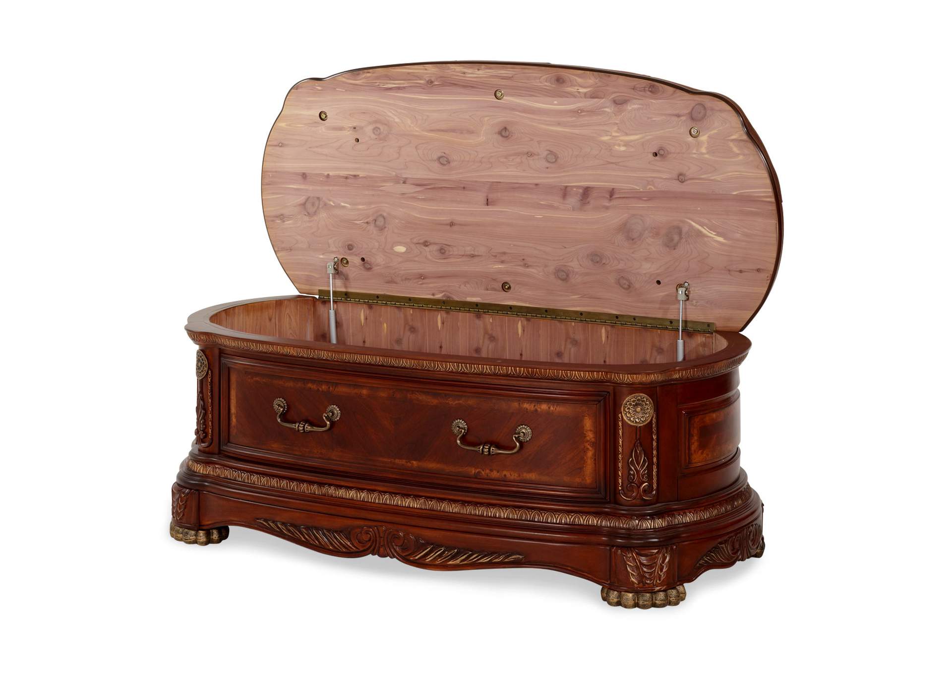 Cortina Leather Bedside Bench - Honey Walnut image 3
