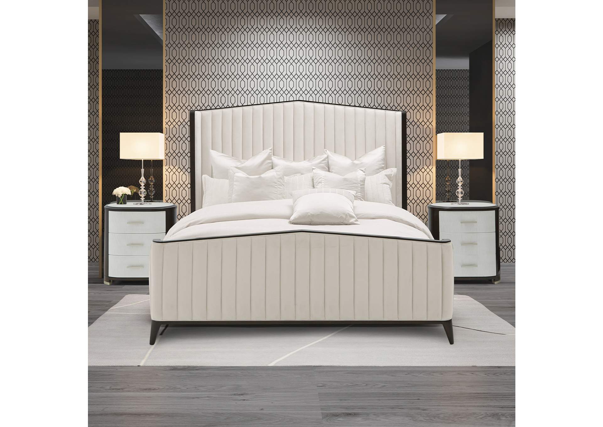 Paris Chic Queen Channel Tufted Panel Bed - Espresso image 16