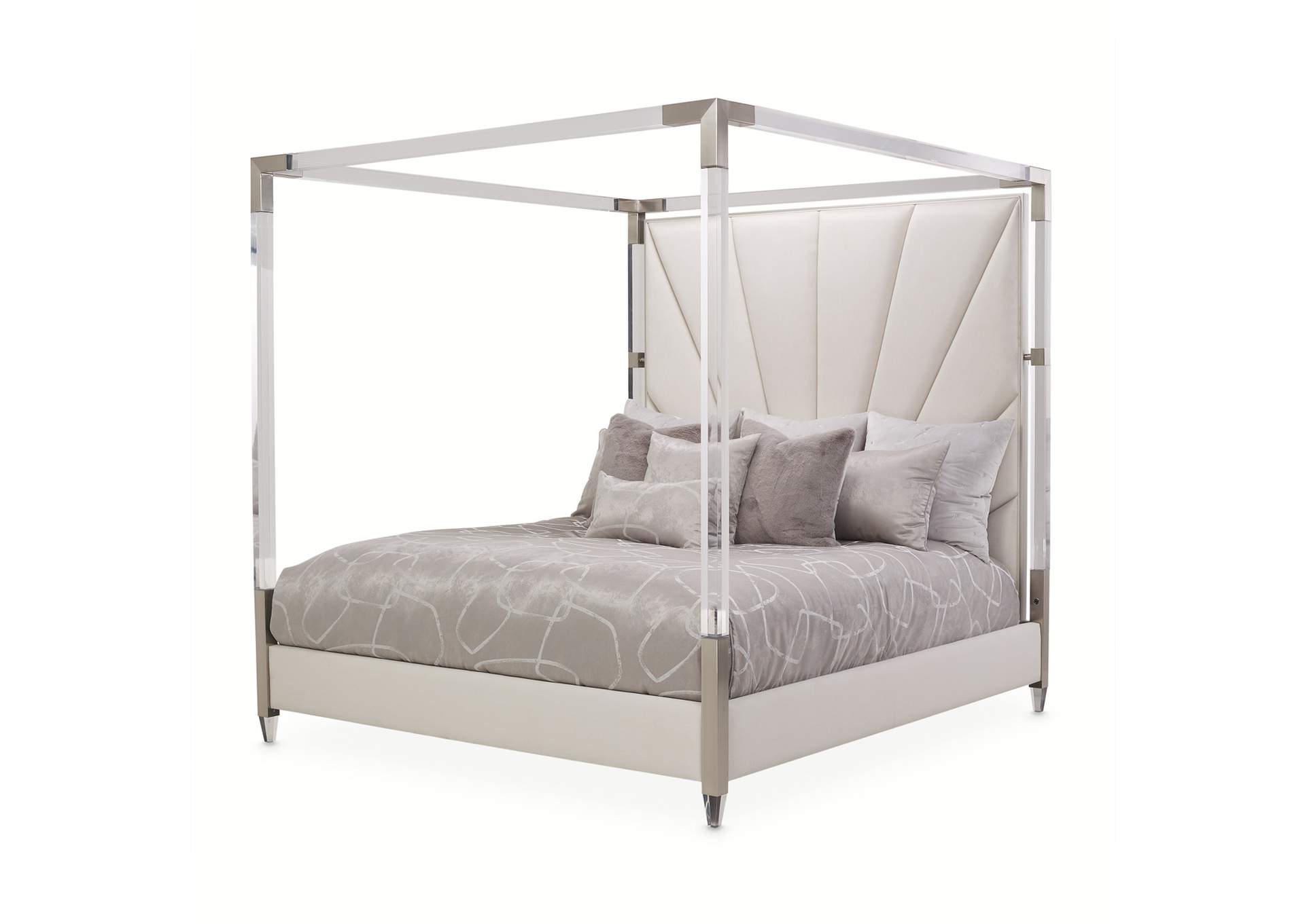Penthouse Eastern King Canopy Bed - Ash Gray image 1