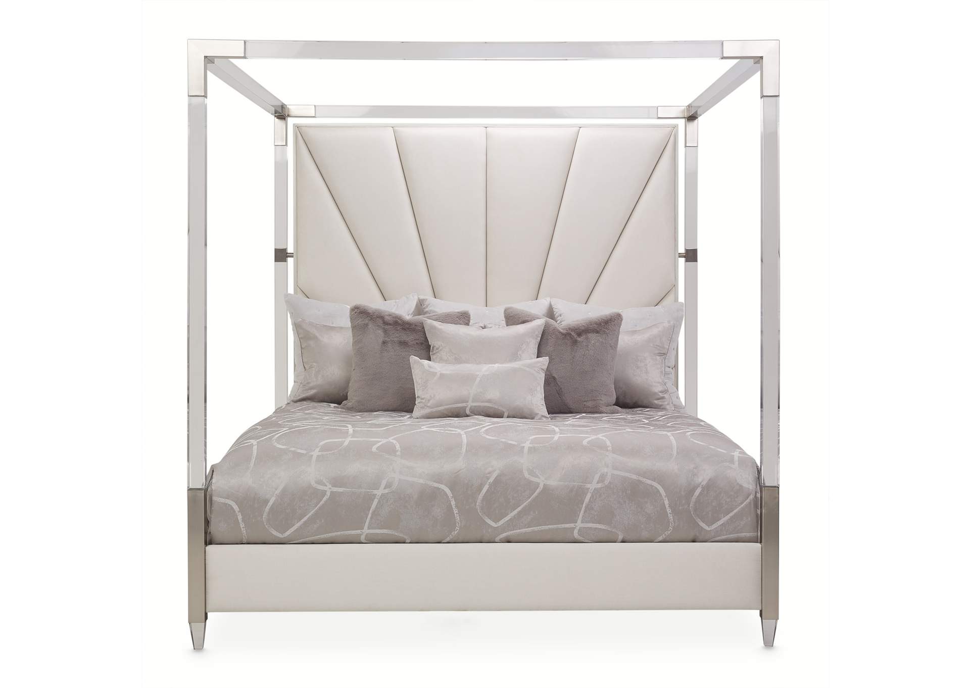 Penthouse Eastern King Canopy Bed - Ash Gray image 3
