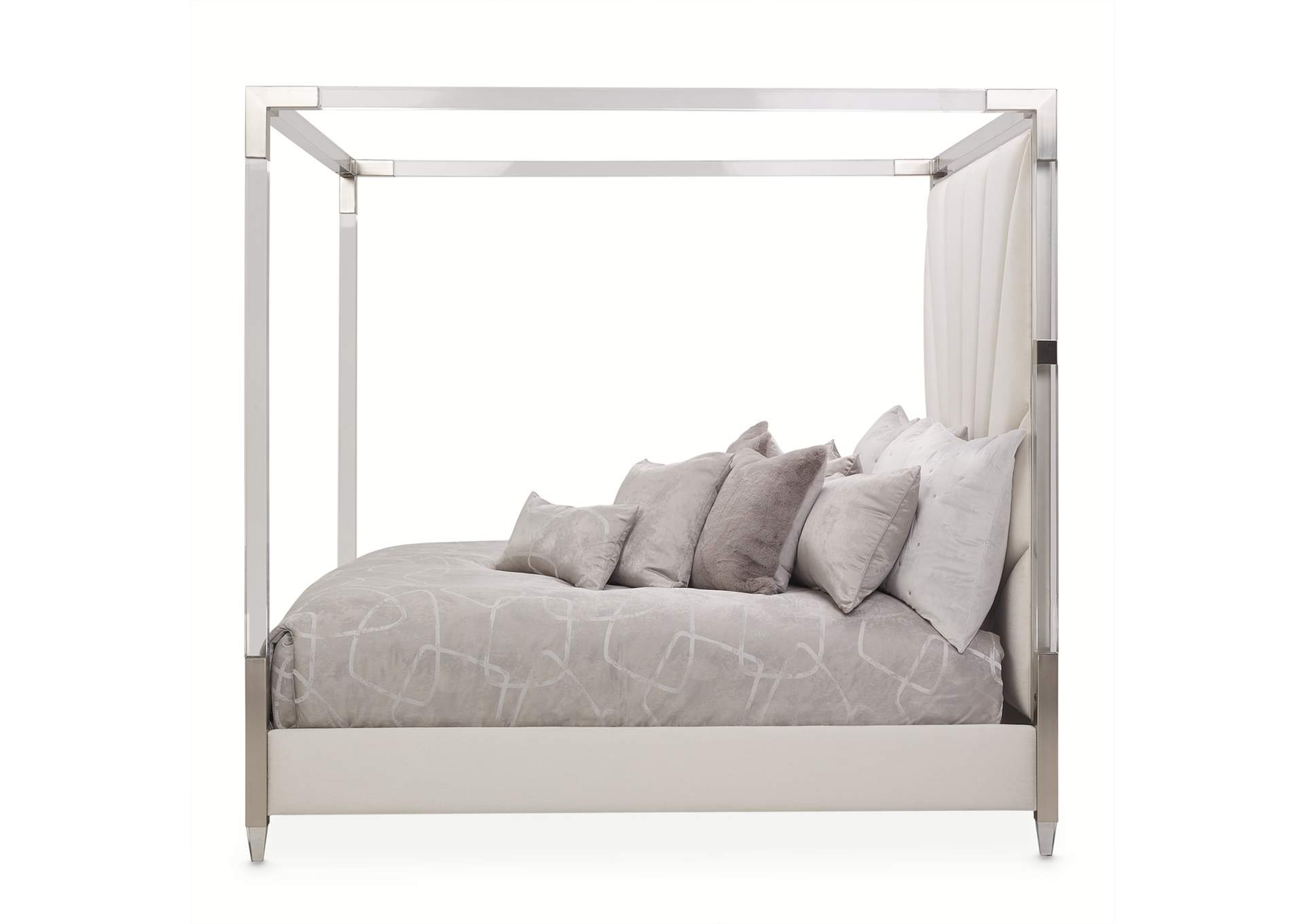 Penthouse Eastern King Canopy Bed - Ash Gray image 4