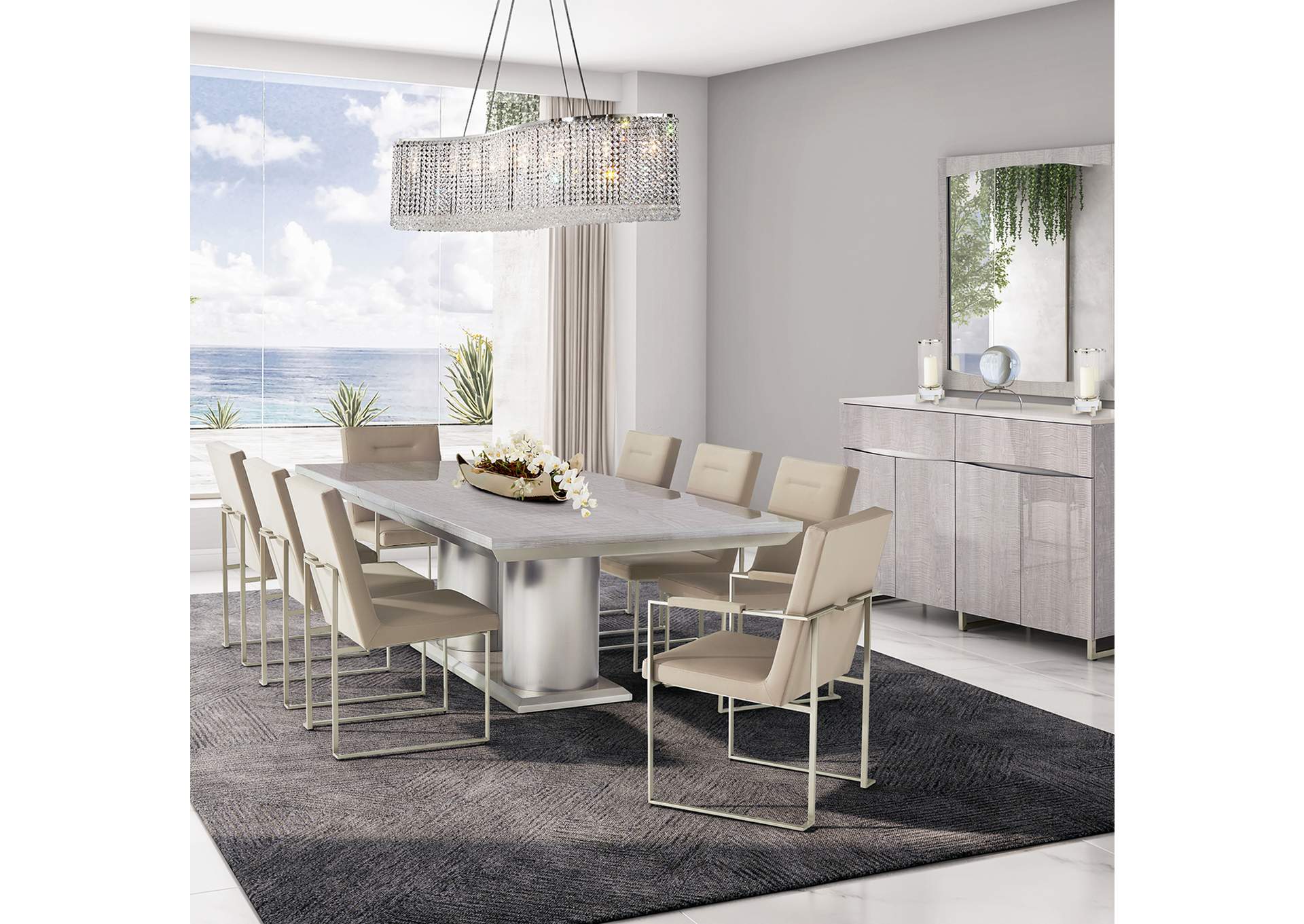 Marin Rectangular Dining Table - Greige image 12