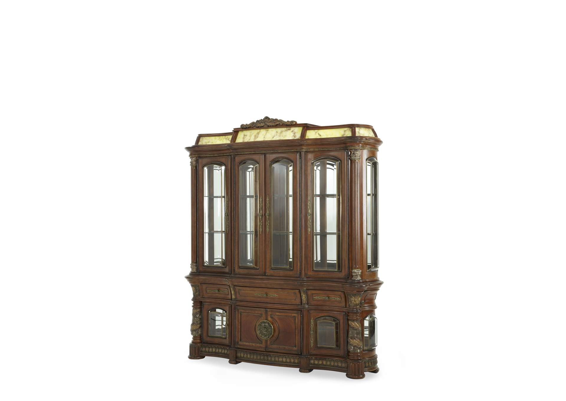 Villa Valencia China Buffet with Lighted Top - Classic Chestnut image 9
