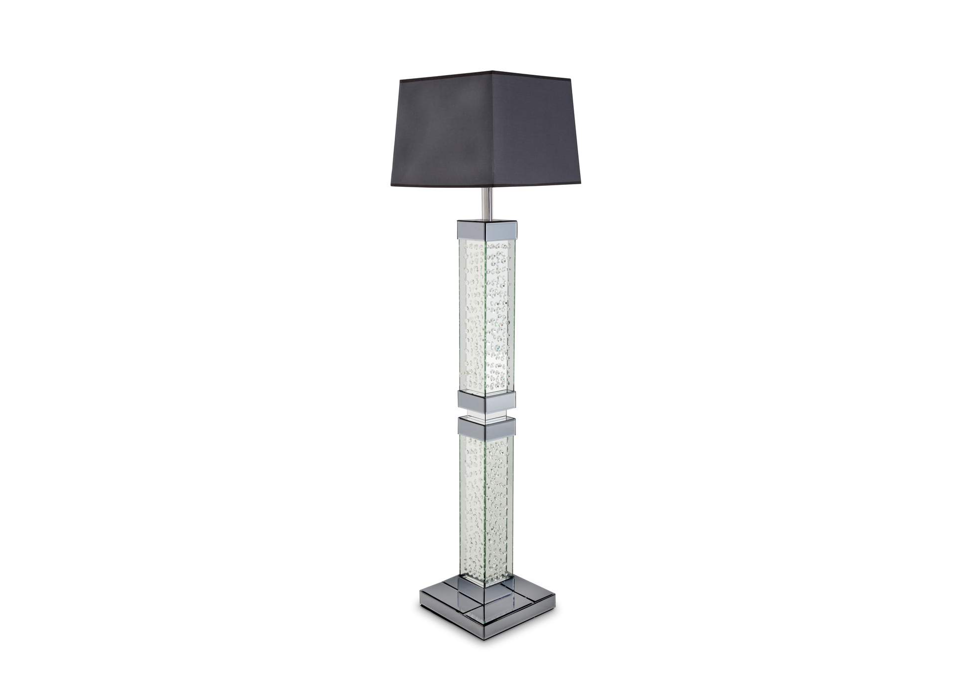 Montreal Slender Floor Lamp with Violet Rectangular Lamp Shade image 1