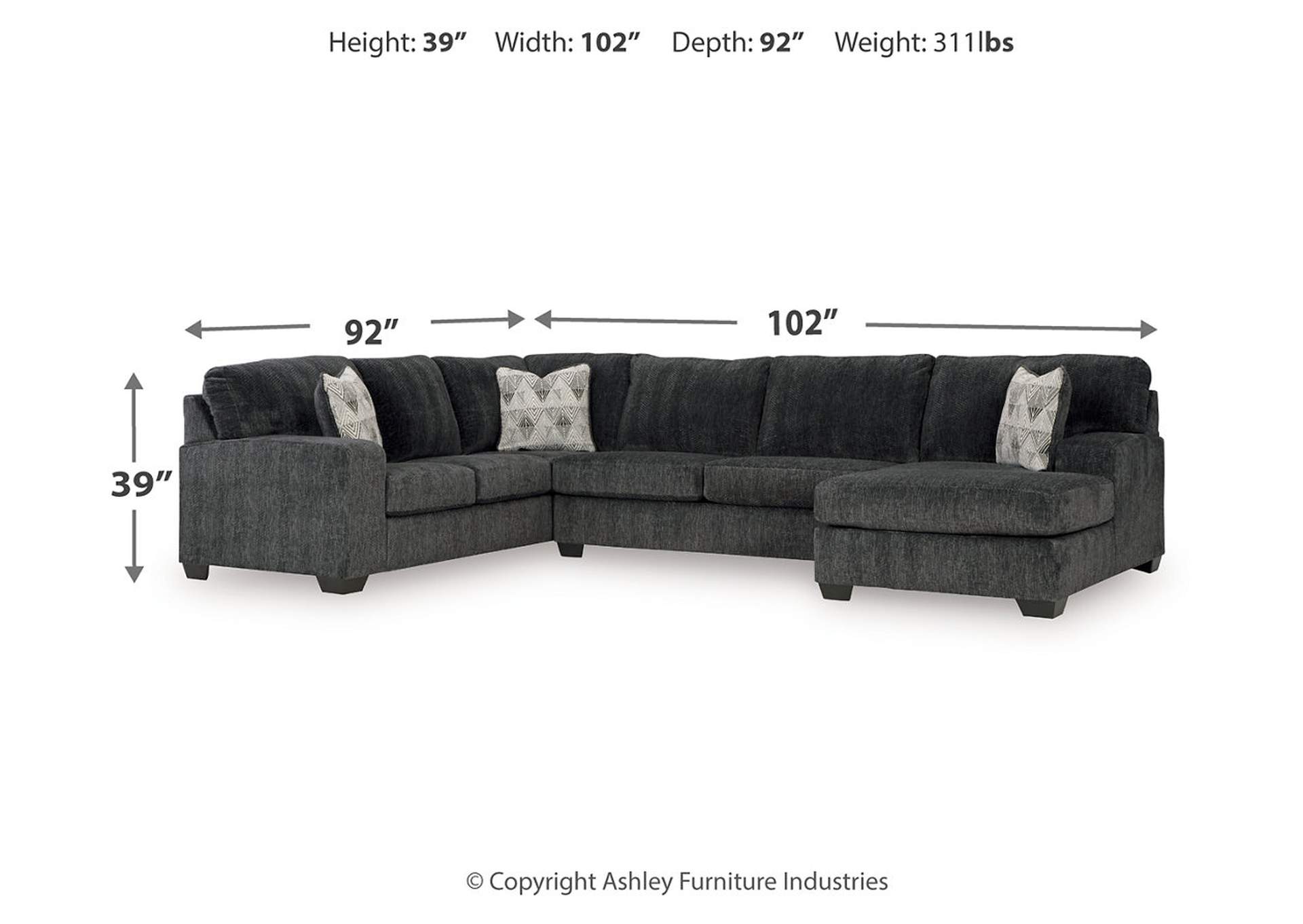 Hollyview 3-Piece Sectional with Chaise image 4