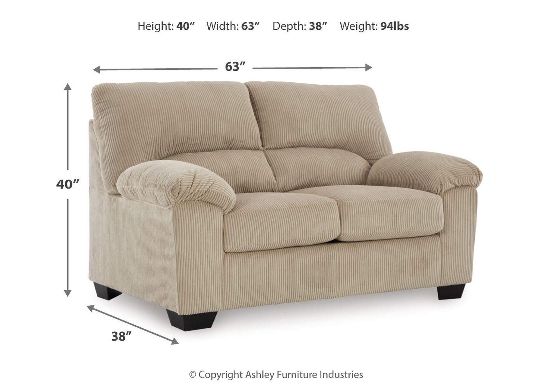 SimpleJoy Loveseat image 10