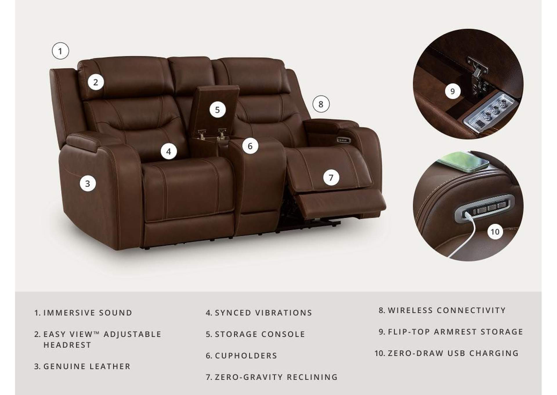 Dreamer Power Reclining Loveseat with Audio Seating image 18