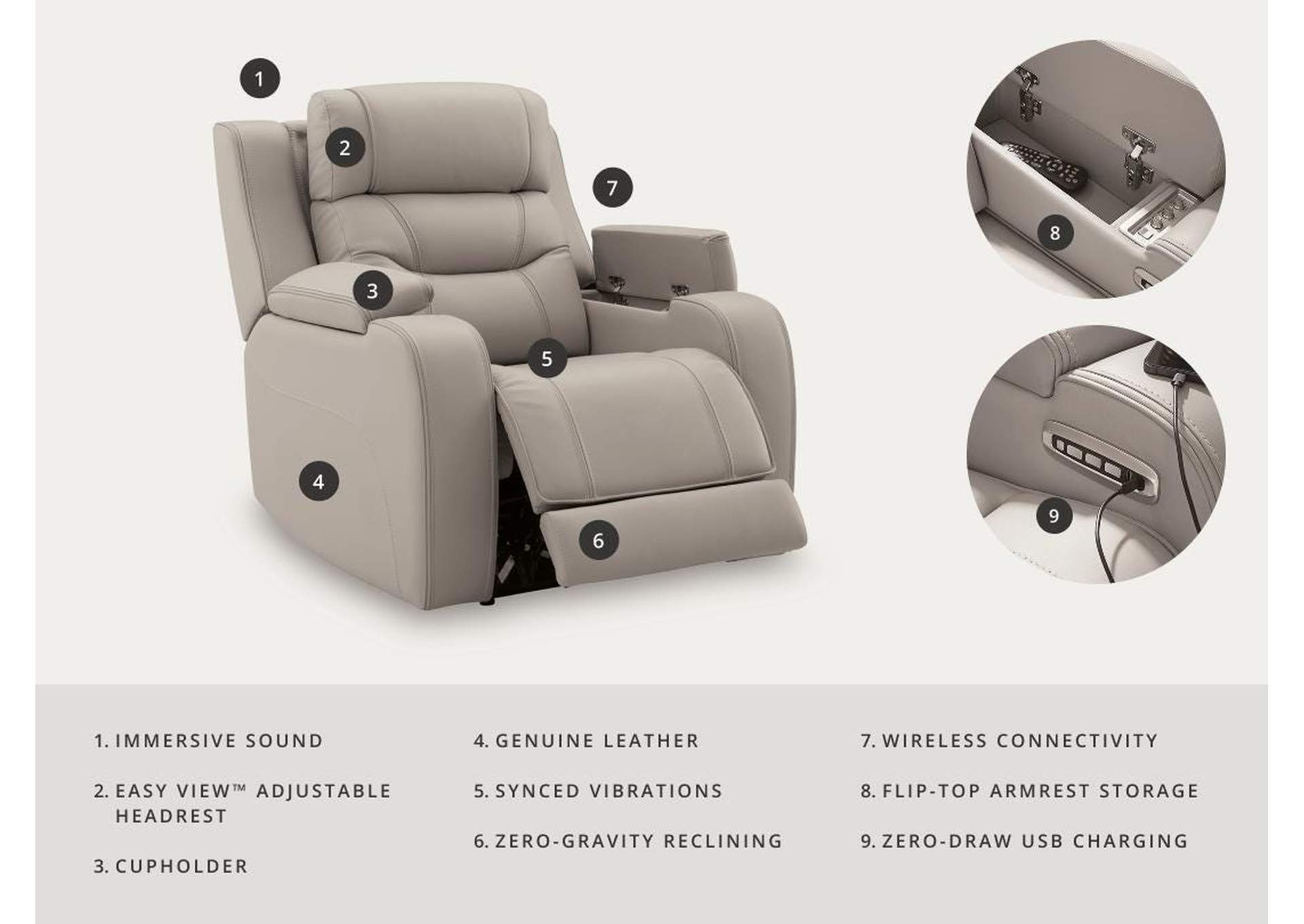 Dreamer Power Recliner with Audio Seating image 3