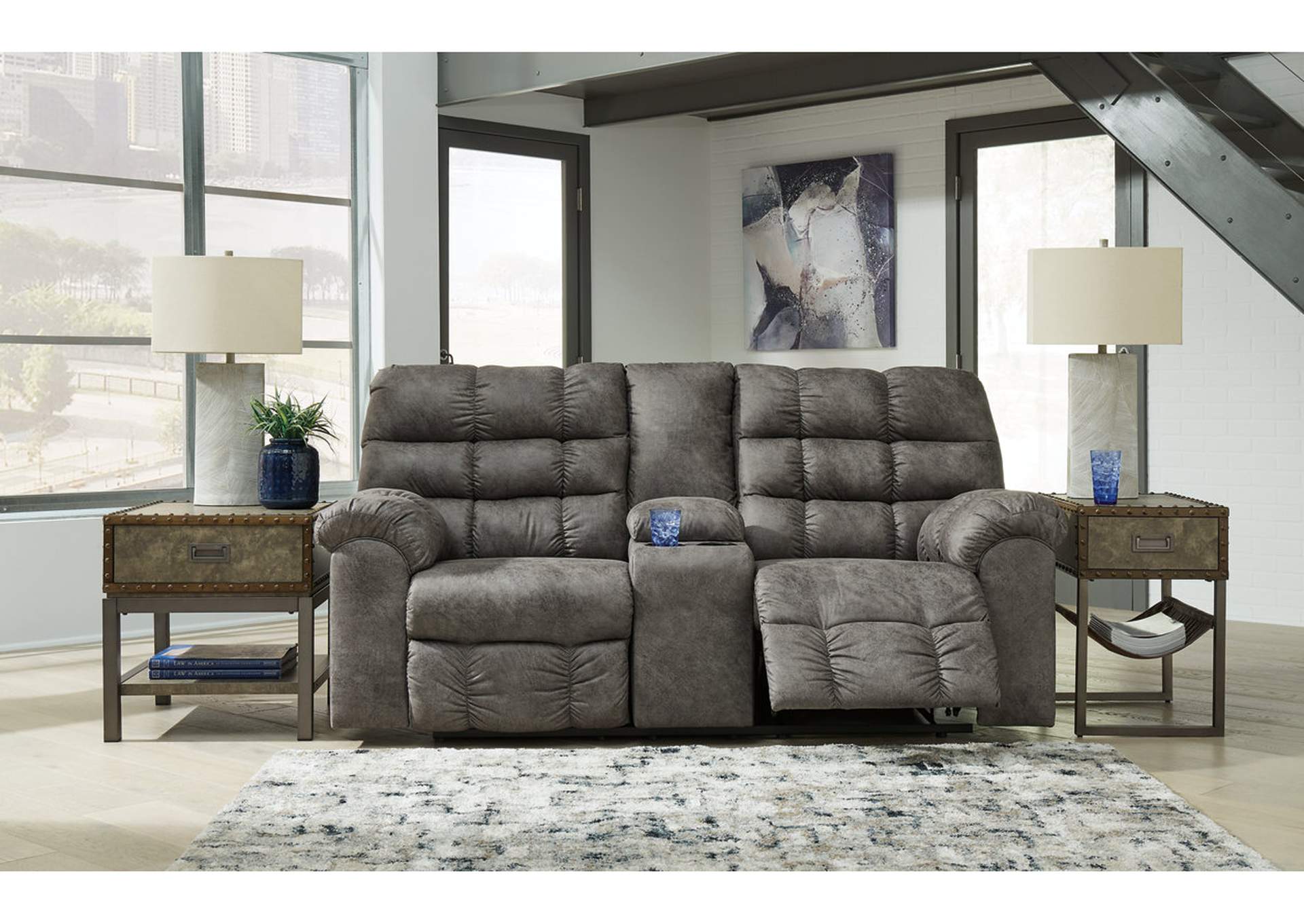 Derwin Reclining Loveseat with Console image 3